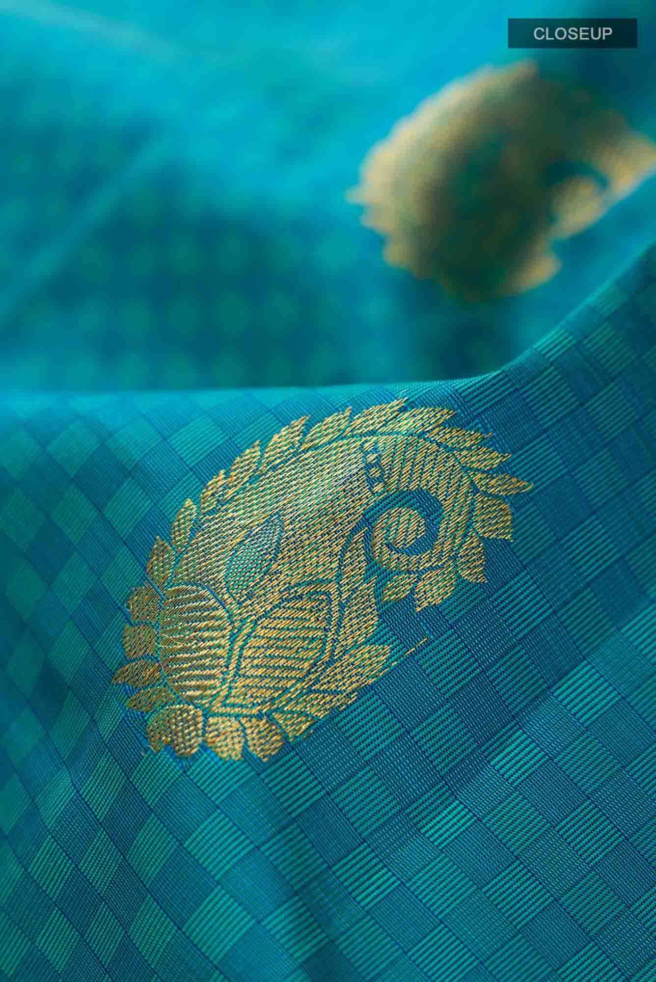Blue Dual Tone Kanchipuram Silk Saree