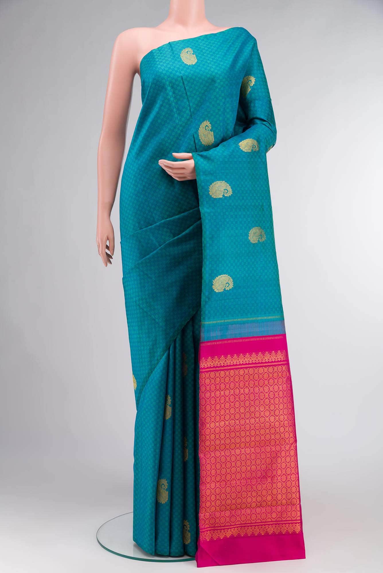 Blue Dual Tone Kanchipuram Silk Saree