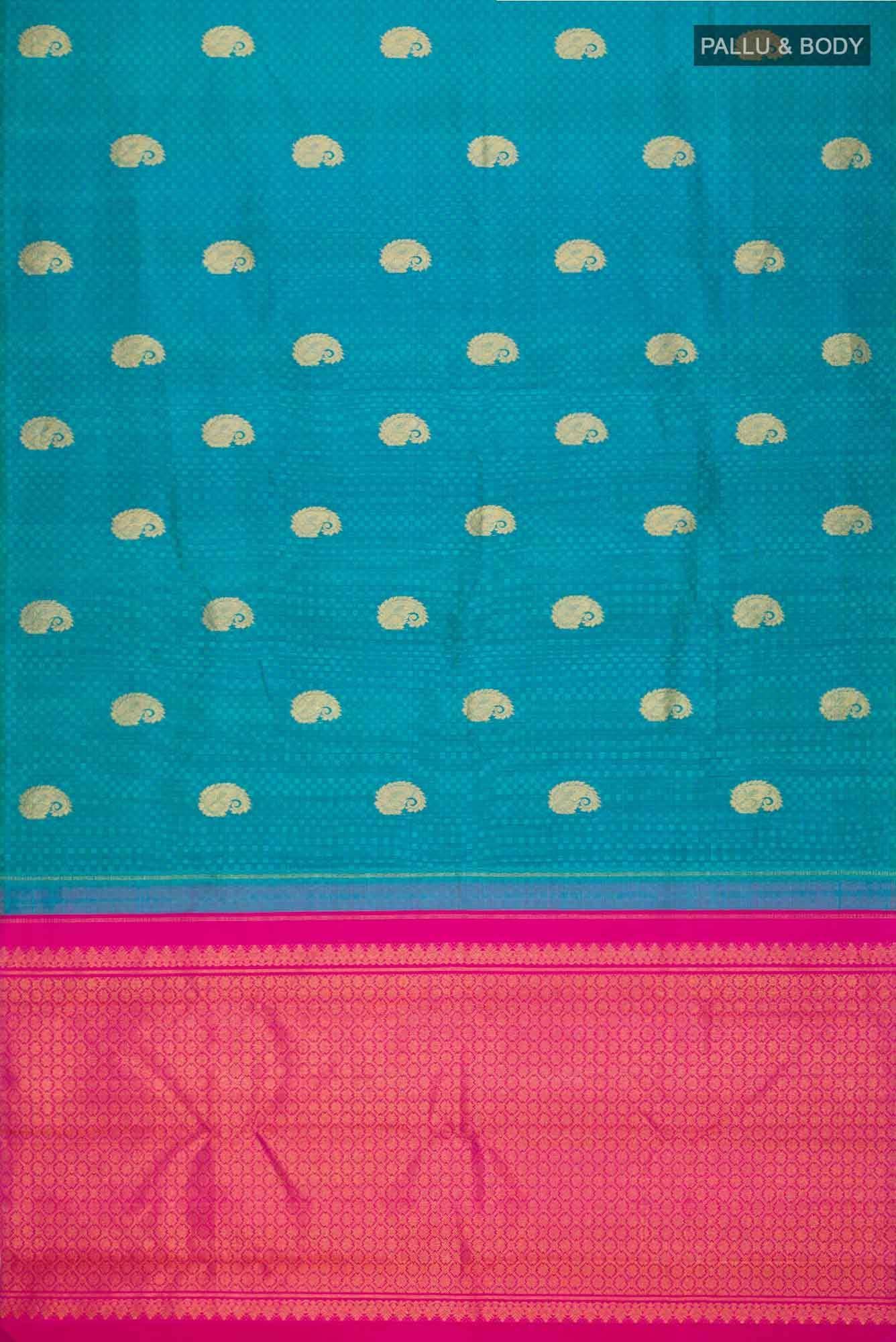 Blue Dual Tone Kanchipuram Silk Saree