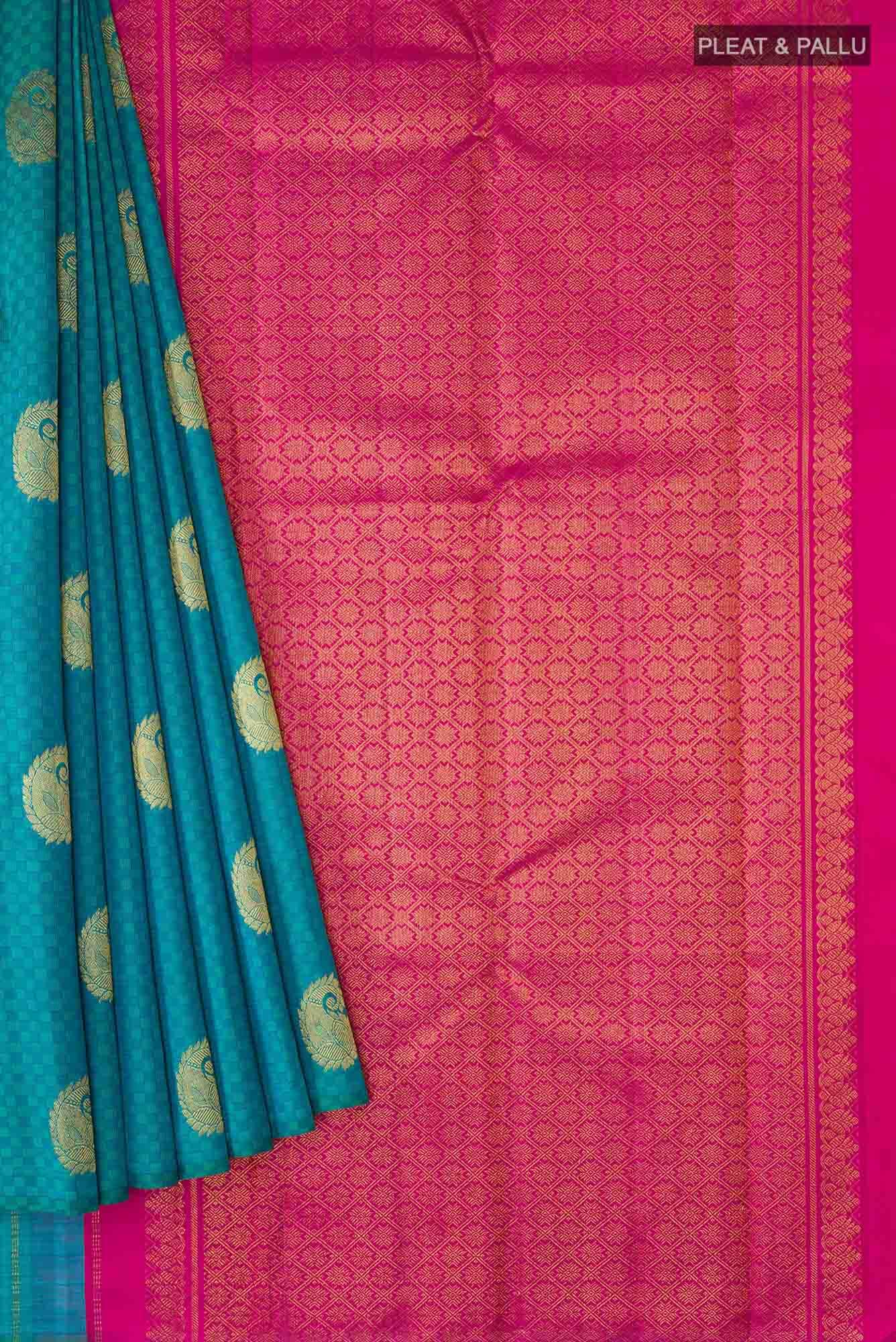 Blue Dual Tone Kanchipuram Silk Saree