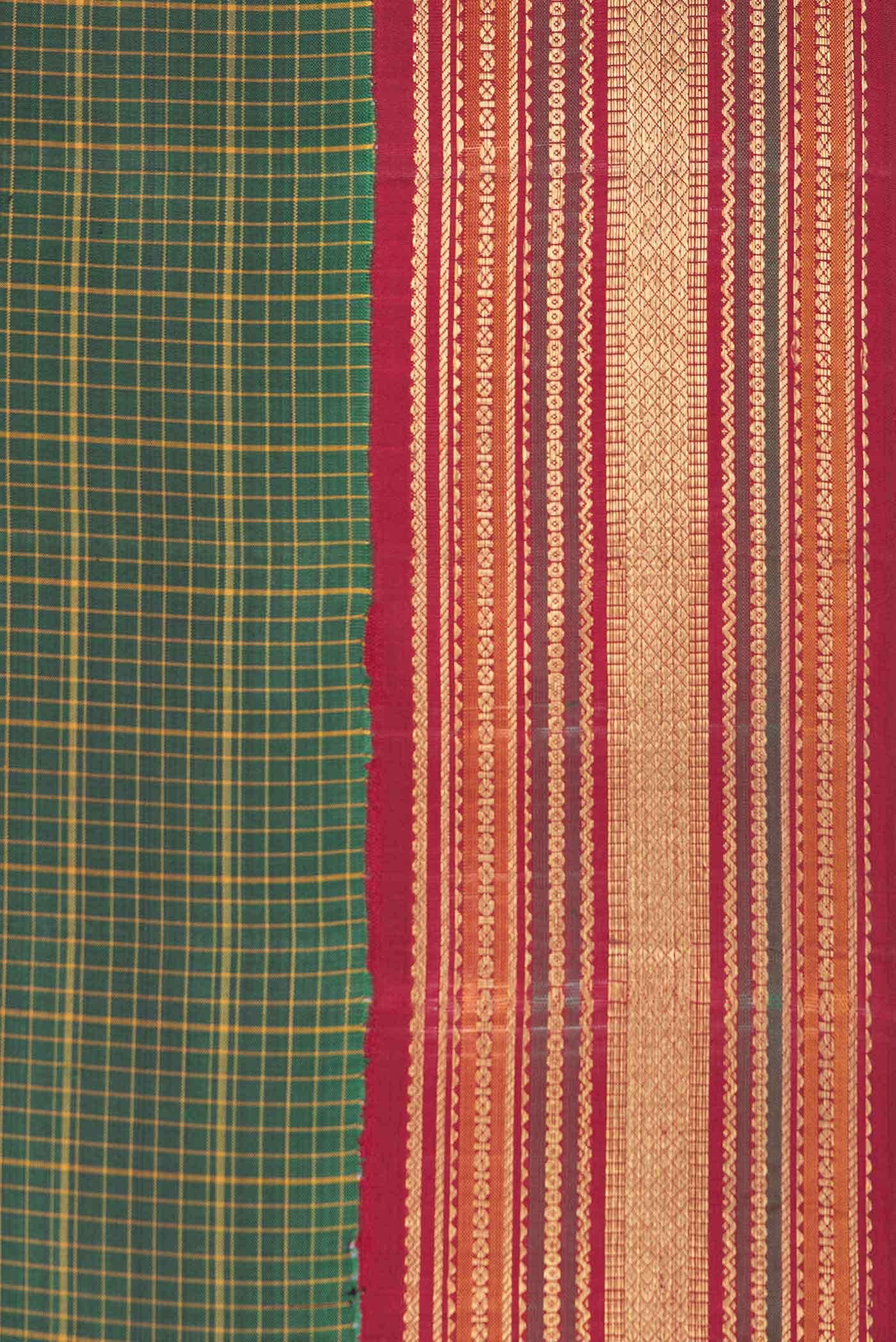 Pure Silk Pure Zari Green Kanchipuram Saree