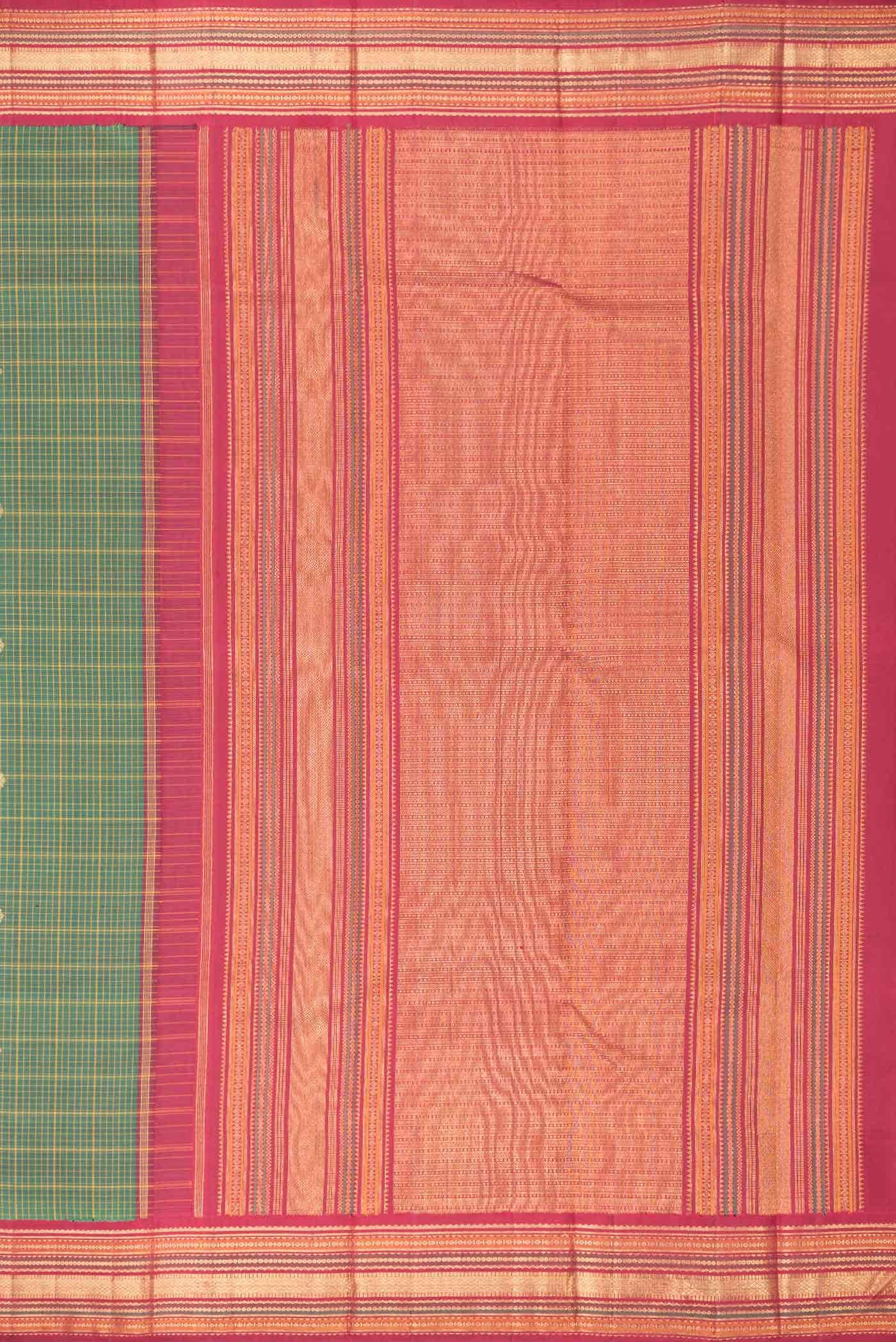 Pure Silk Pure Zari Green Kanchipuram Saree