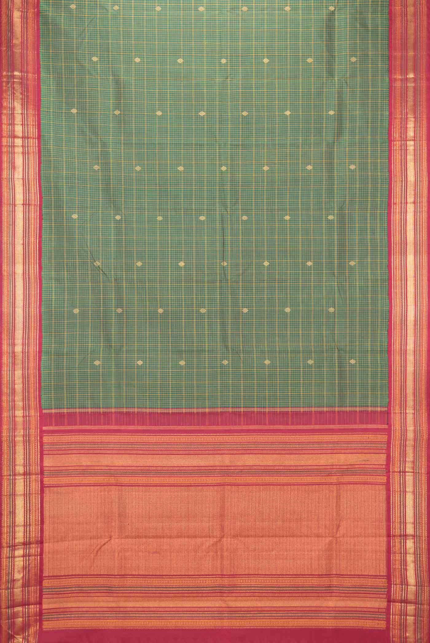 Pure Silk Pure Zari Green Kanchipuram Saree