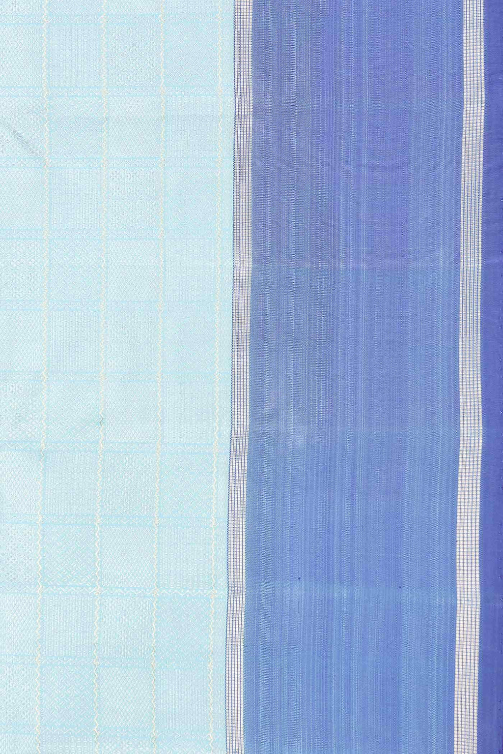 Pure Silk Pure Zari Sky Blue Dual Tone Kanchipuram Saree
