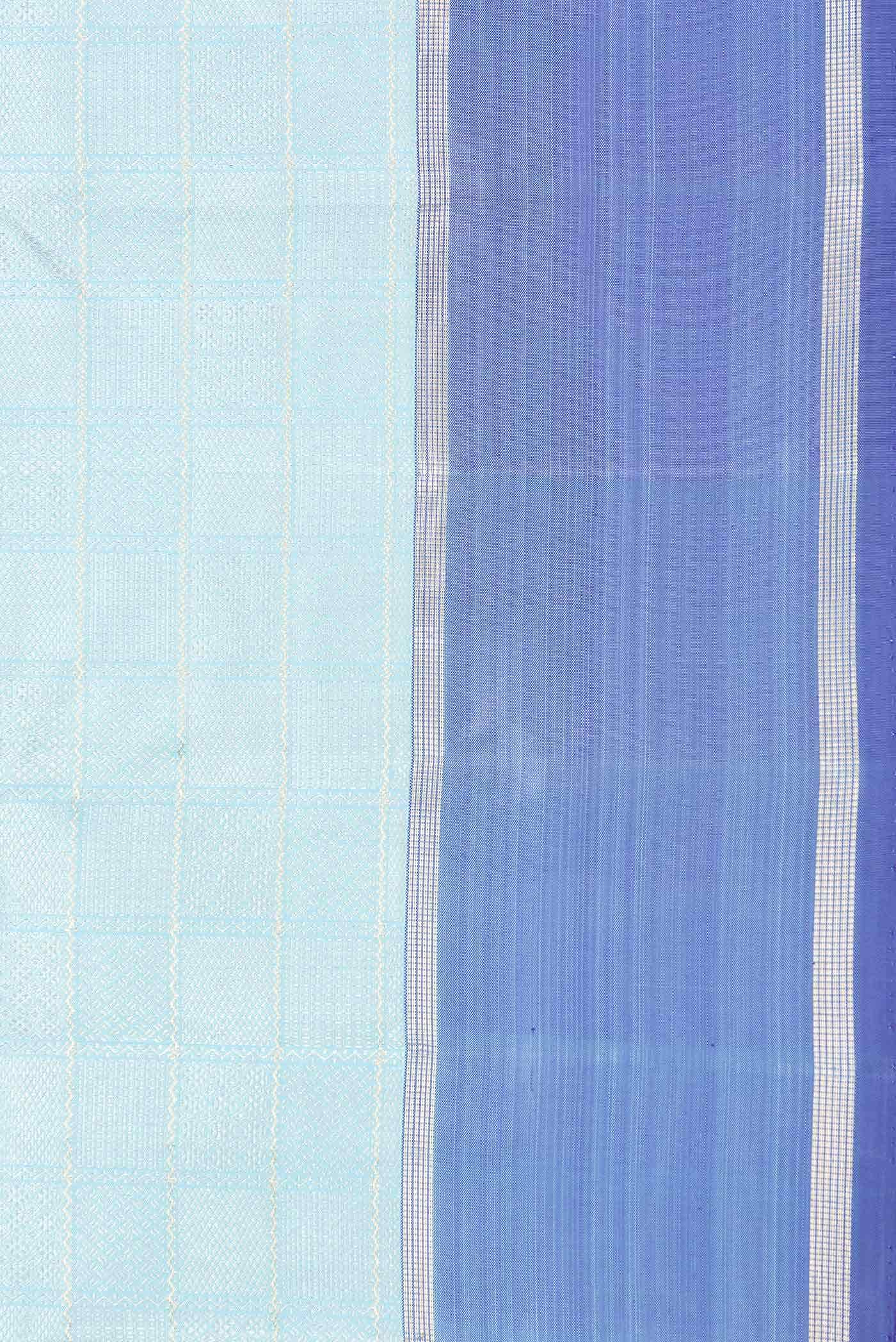 Pure Silk Pure Zari Sky Blue Dual Tone Kanchipuram Saree