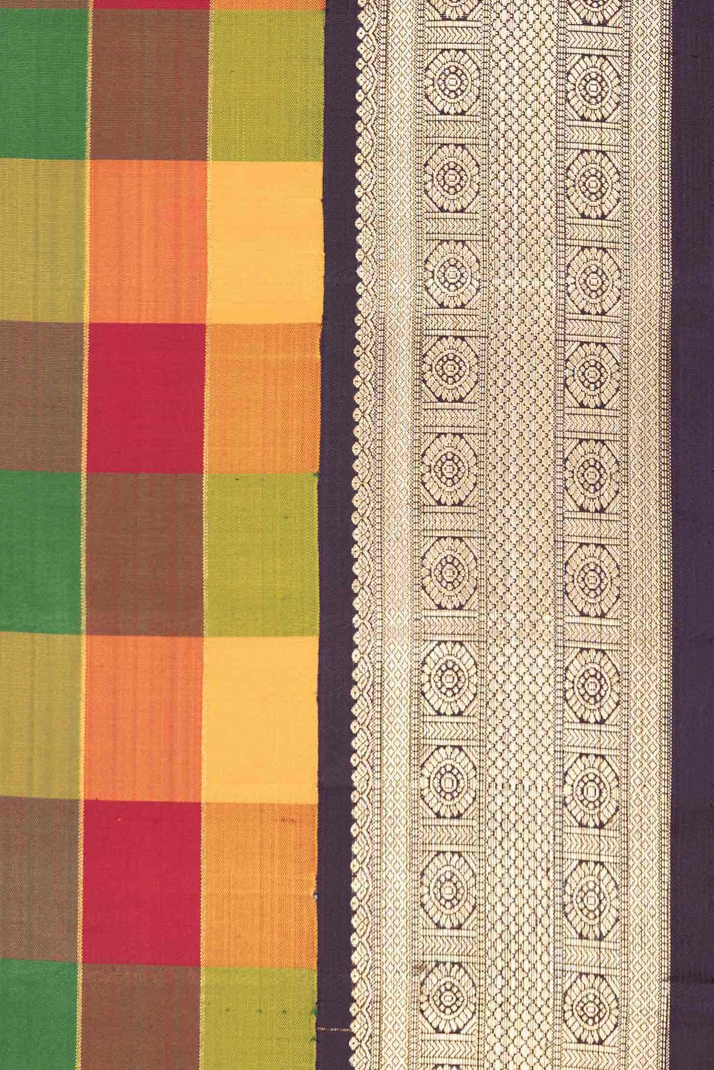 Pure Silk Pure Zari Multi Kanchipuram Saree
