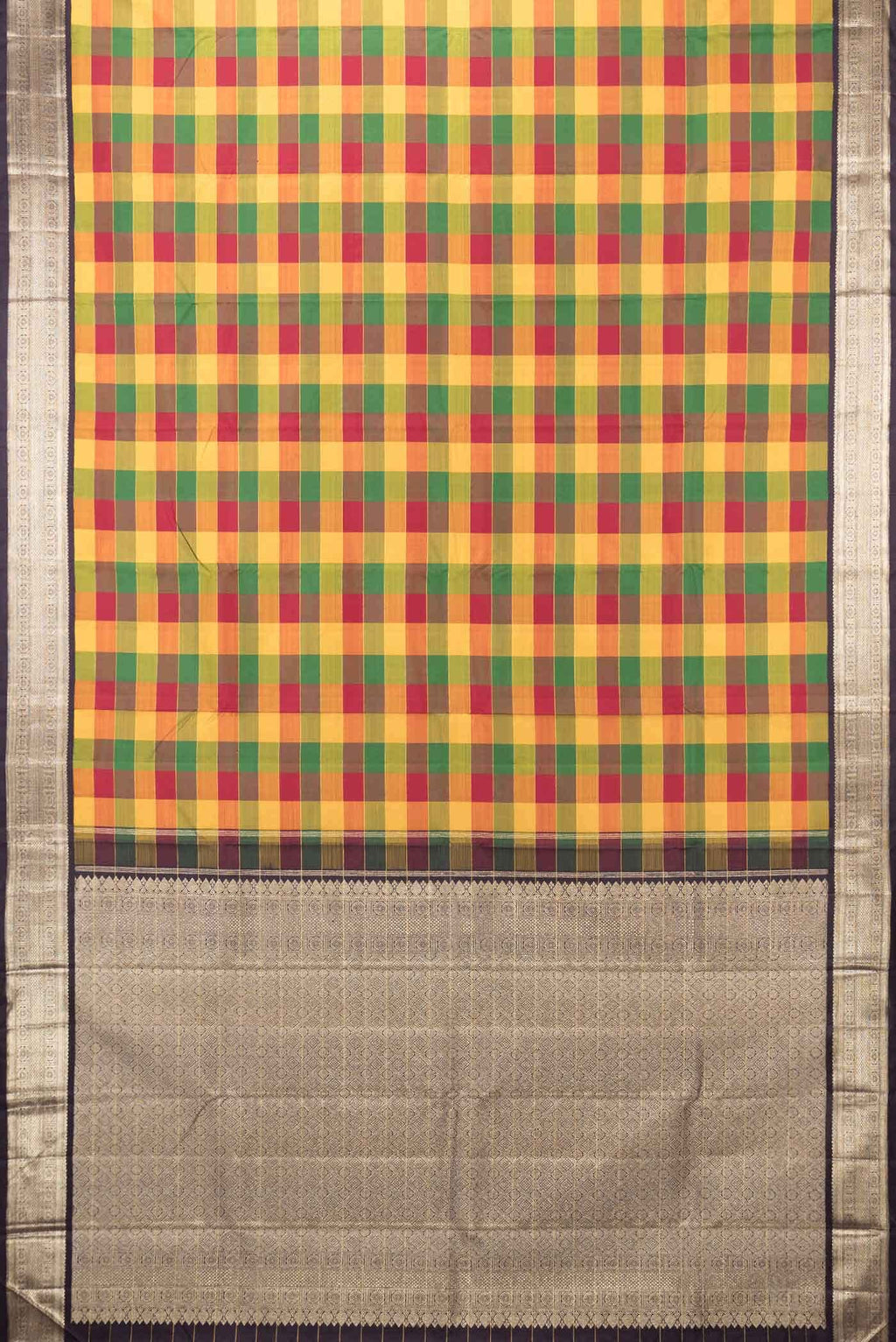 Pure Silk Pure Zari Multi Kanchipuram Saree