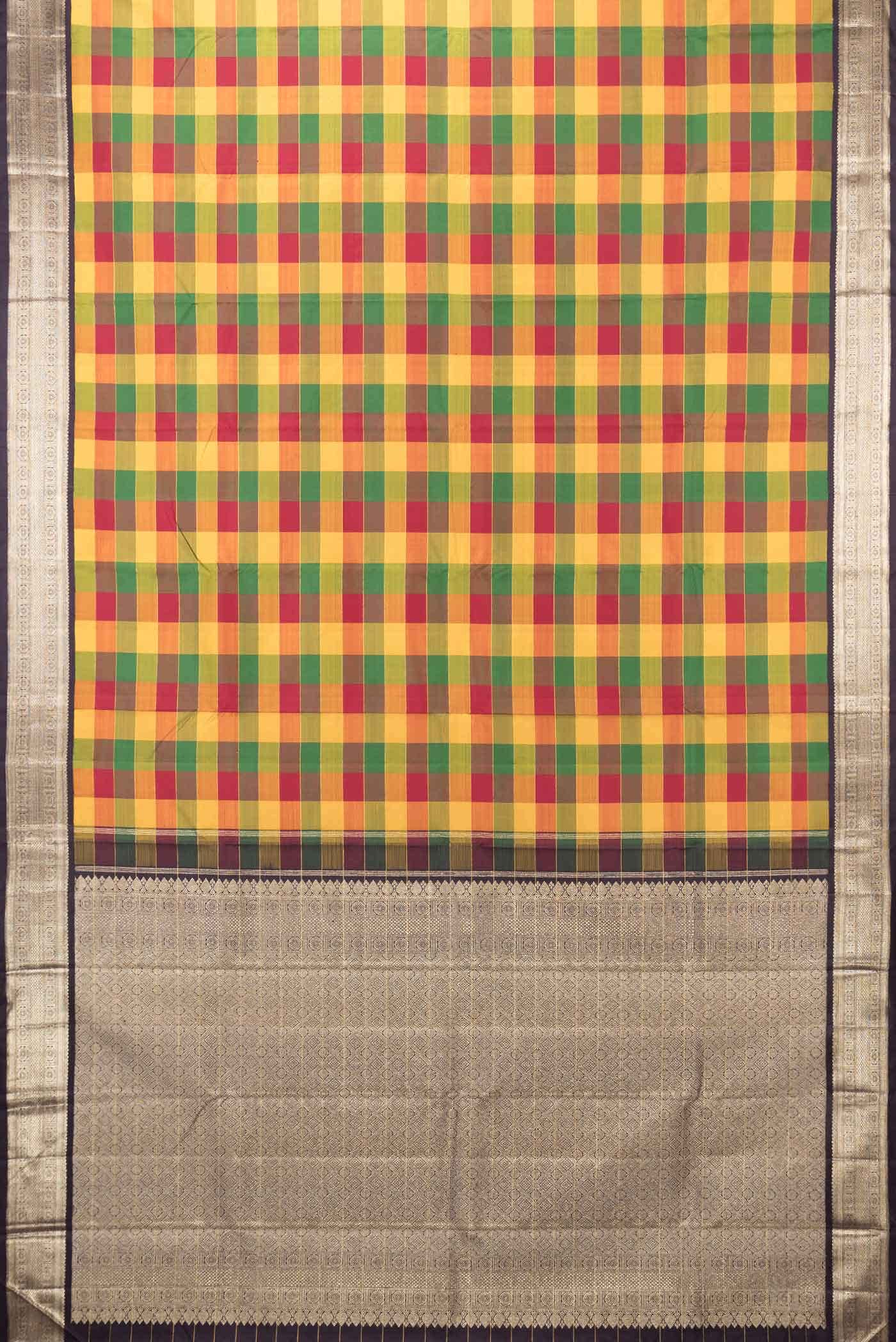 Pure Silk Pure Zari Multi Kanchipuram Saree