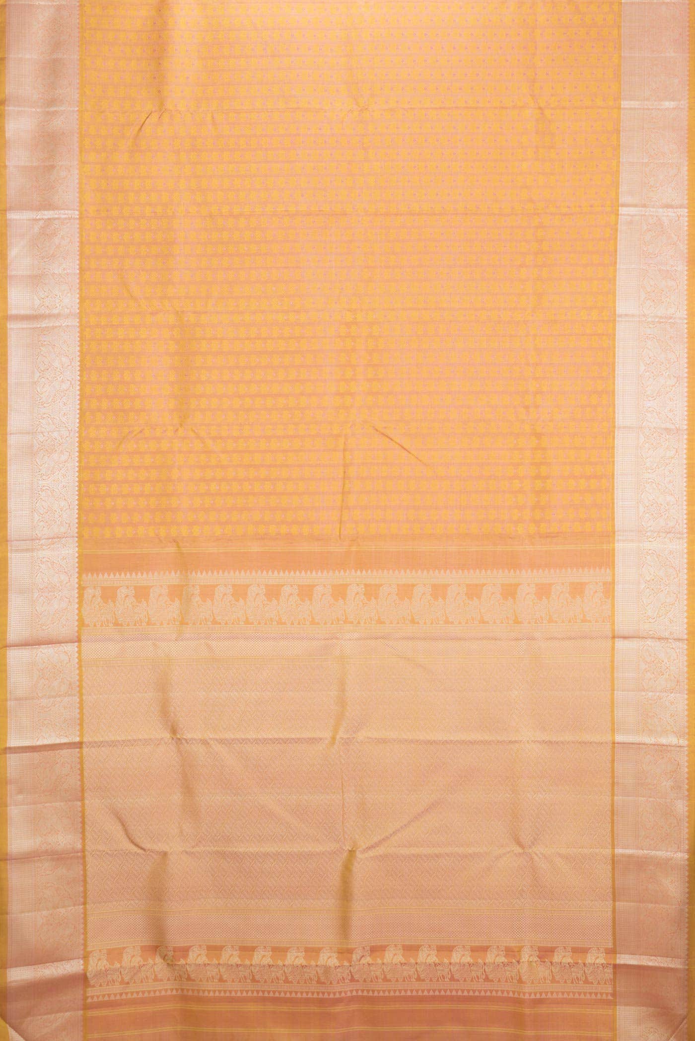 Mustard Dual Tone Kanchipuram Silk Saree