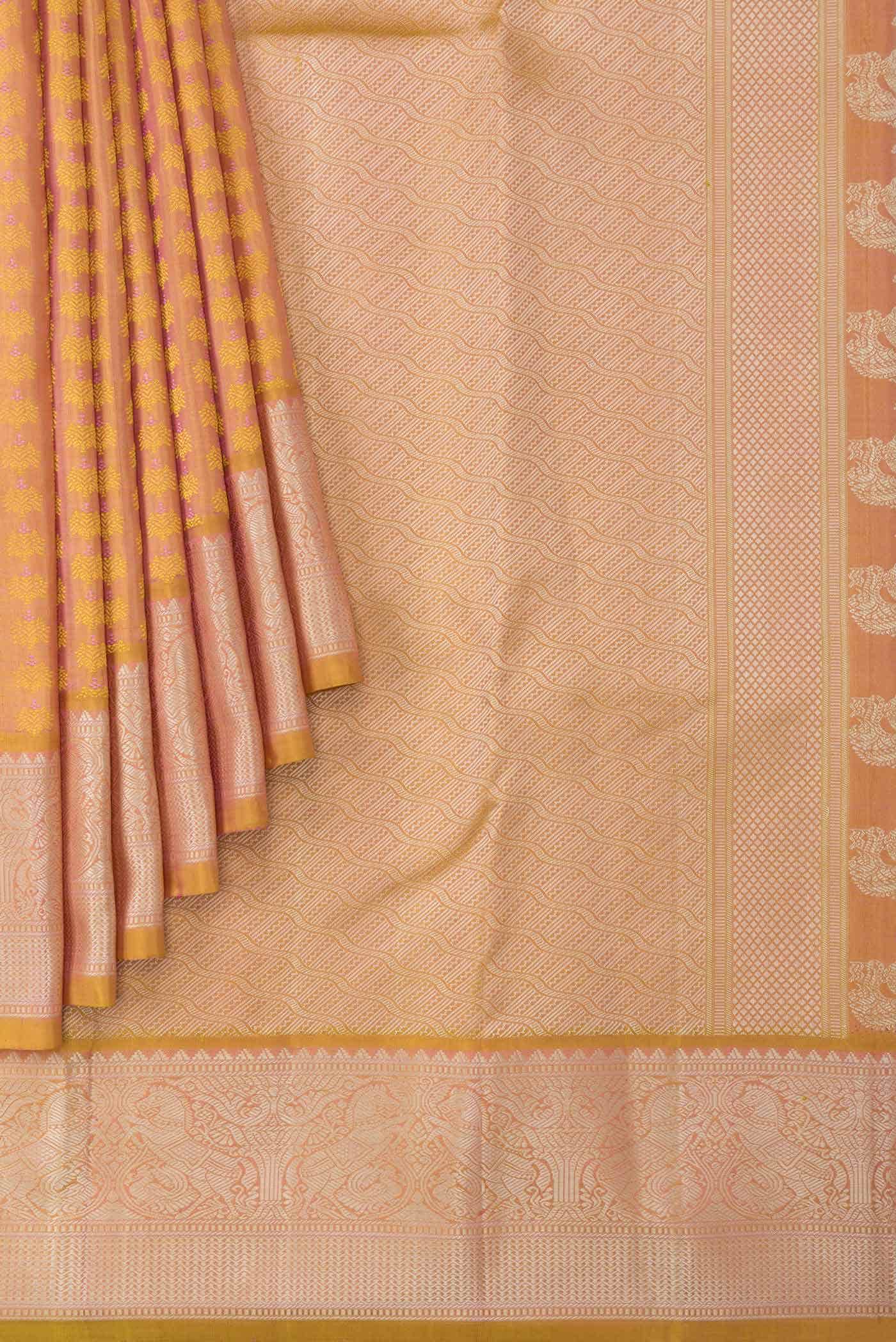 Mustard Dual Tone Kanchipuram Silk Saree