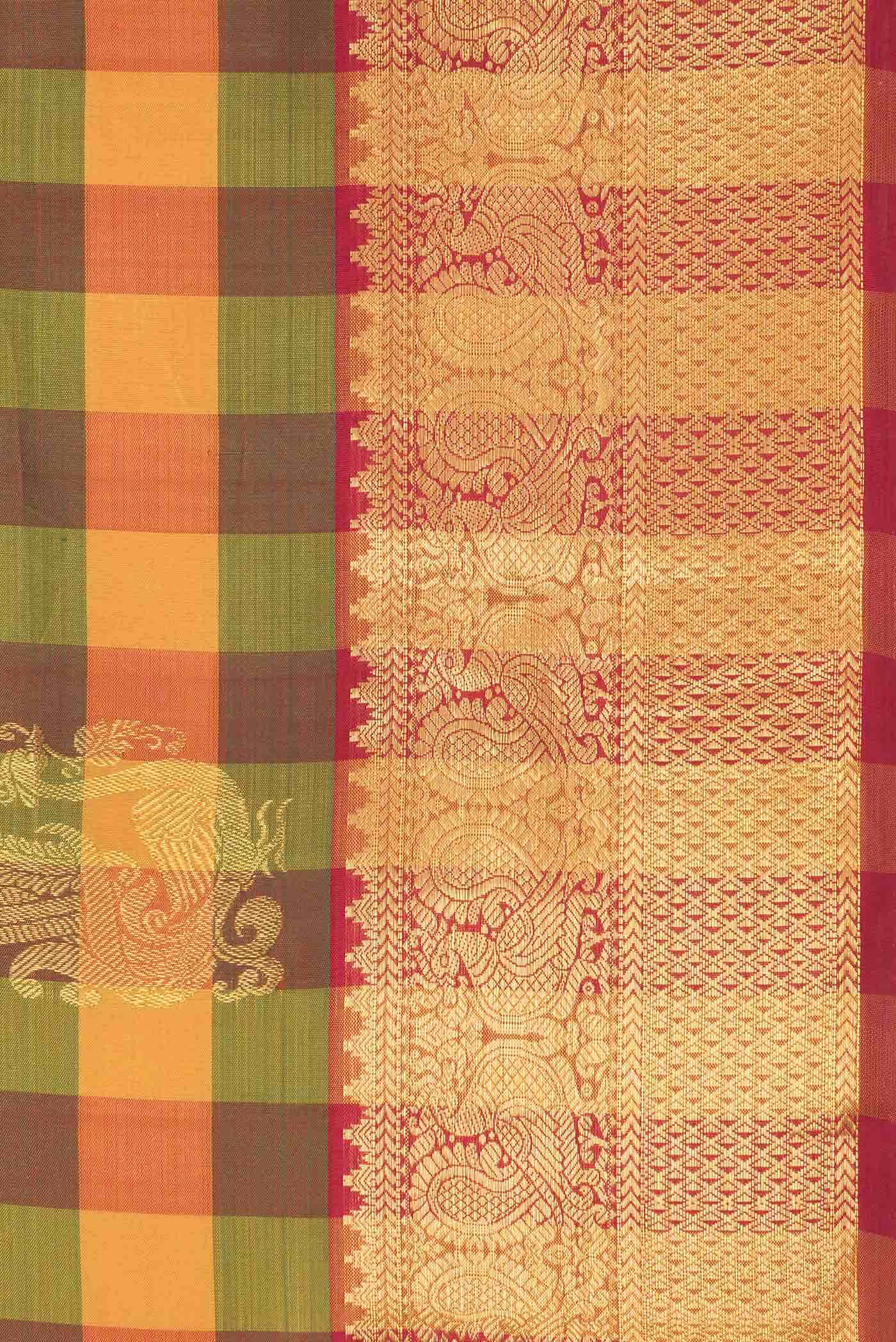 Pure Silk Pure Zari Multi Kanchipuram Saree