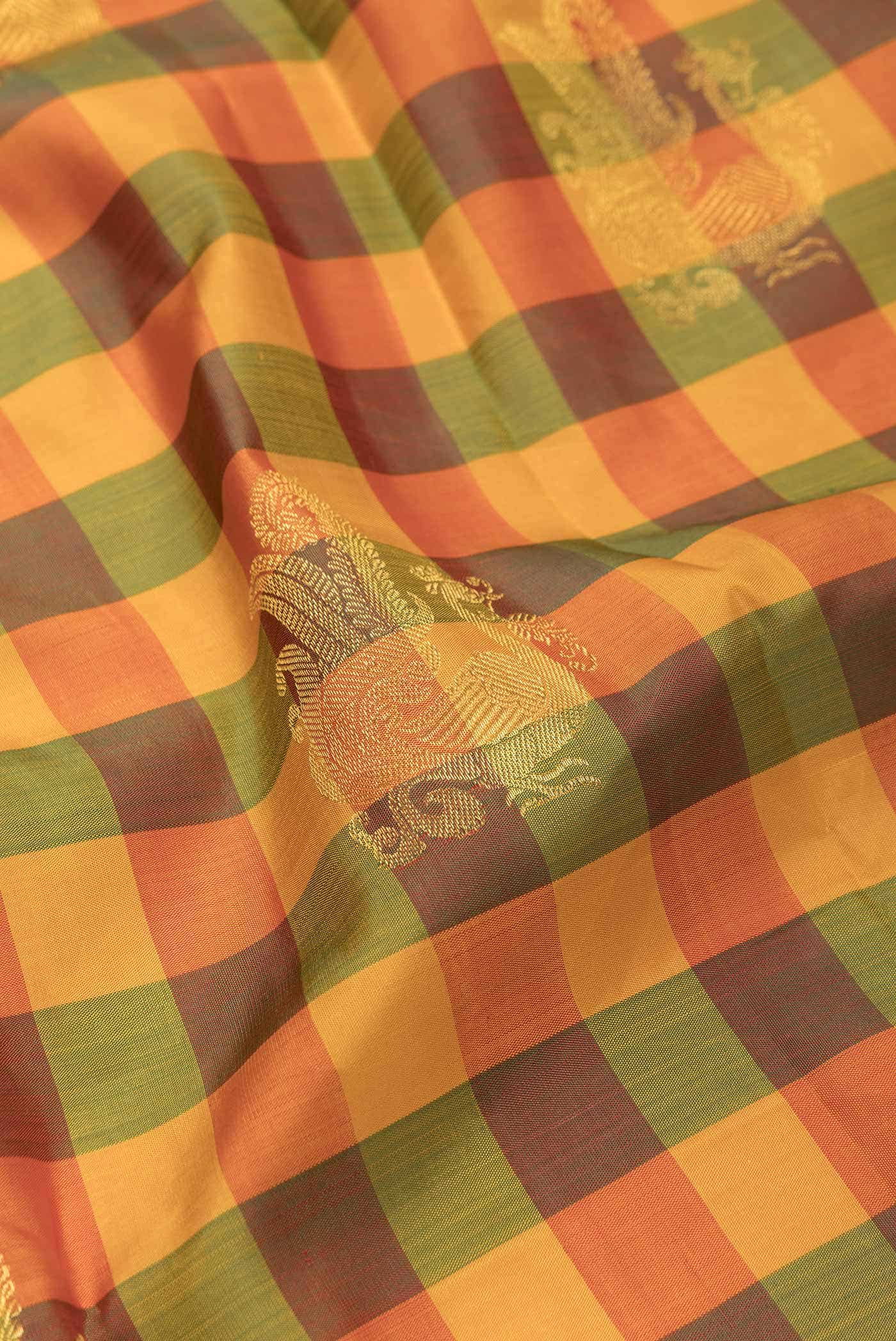 Pure Silk Pure Zari Multi Kanchipuram Saree