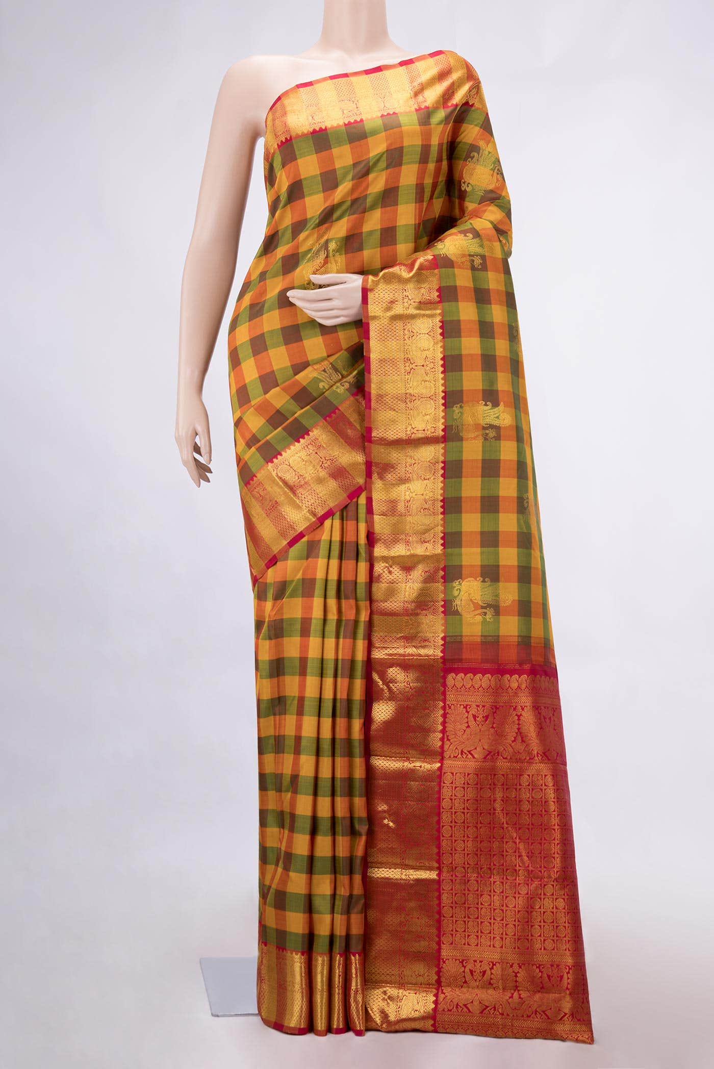 Pure Silk Pure Zari Multi Kanchipuram Saree