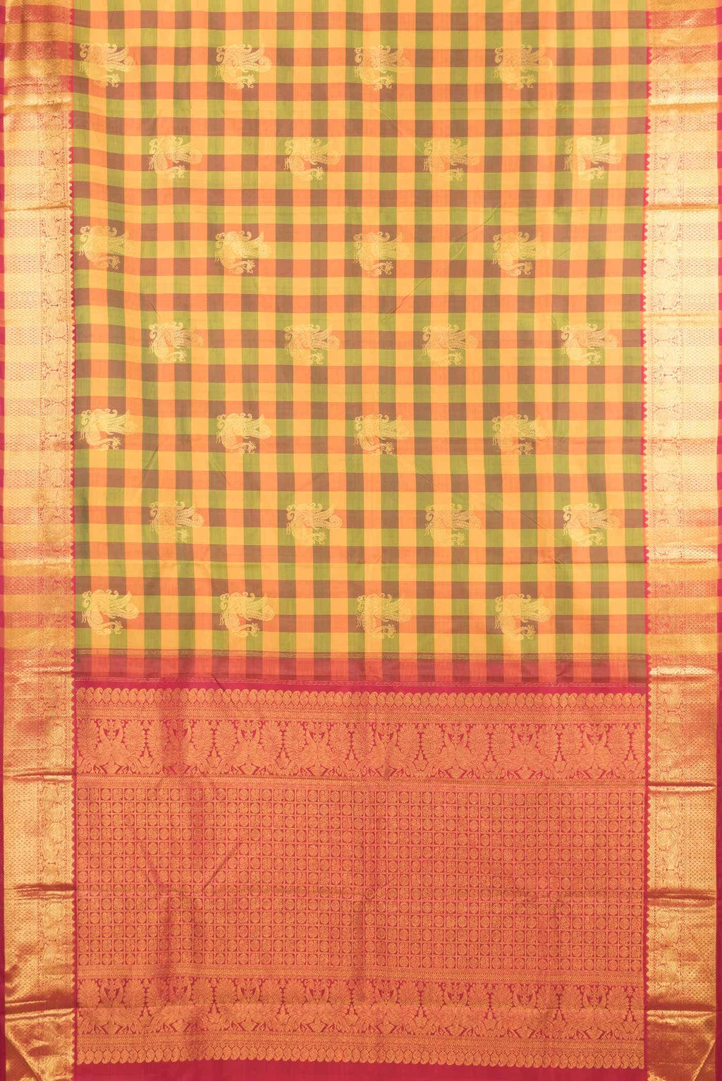 Pure Silk Pure Zari Multi Kanchipuram Saree