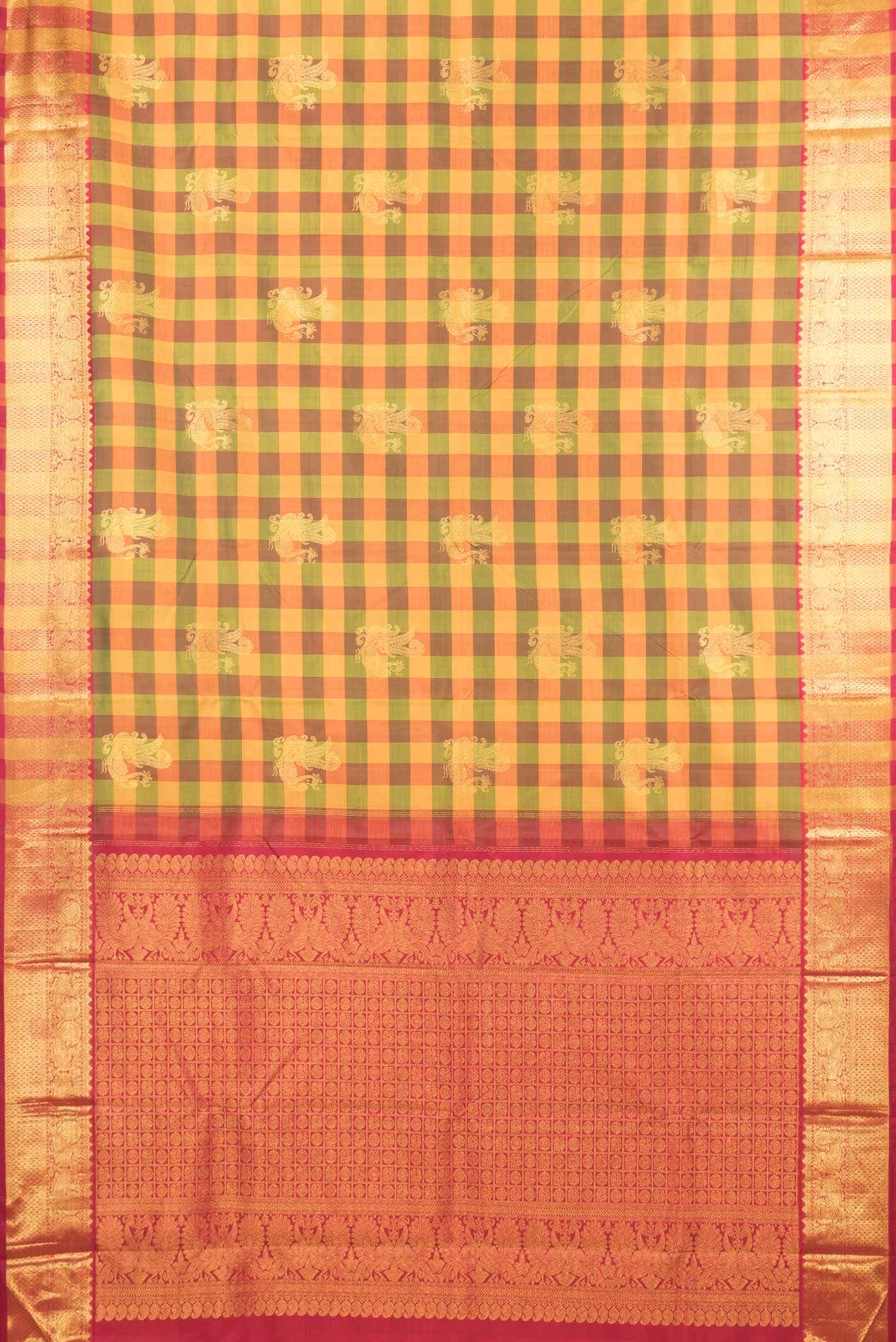 Pure Silk Pure Zari Multi Kanchipuram Saree