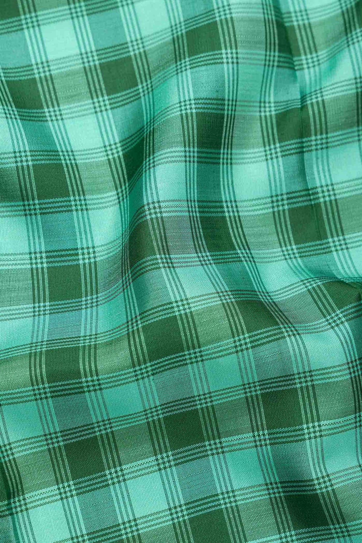 Pure Silk Pure Zari Green and Sea Green Dual Tone Kanjivaram Saree