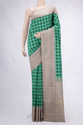 Pure Silk Pure Zari Green and Sea Green Dual Tone Kanjivaram Saree