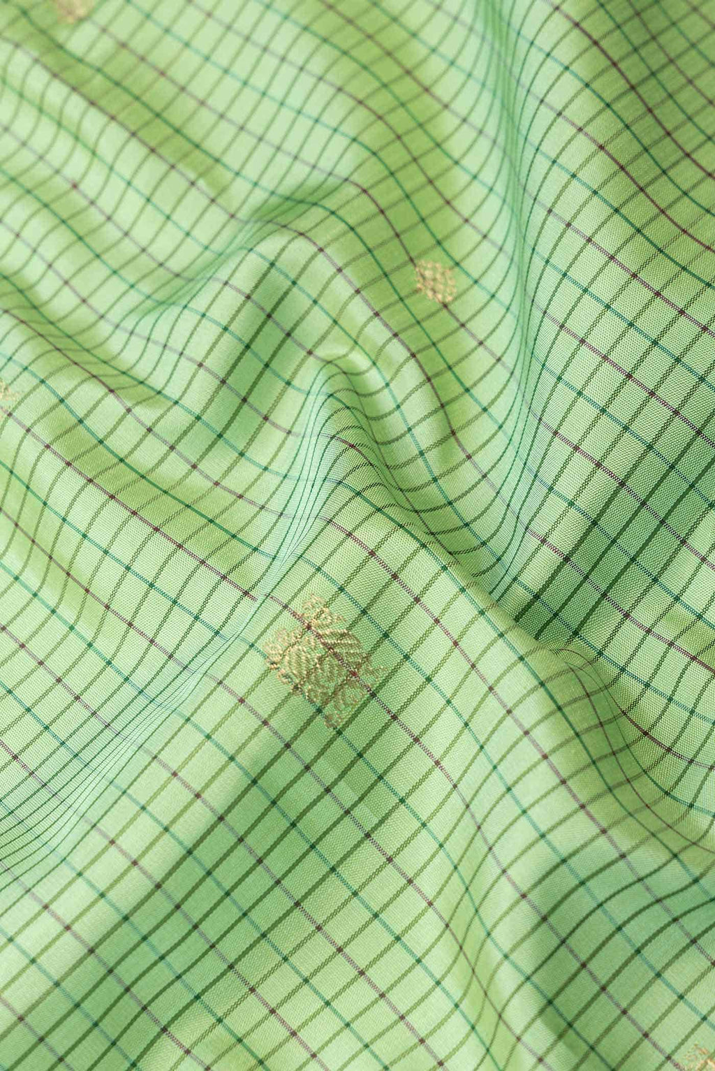 Pure Silk Pure Zari Sea Green Dual Tone Kanchipuram Saree