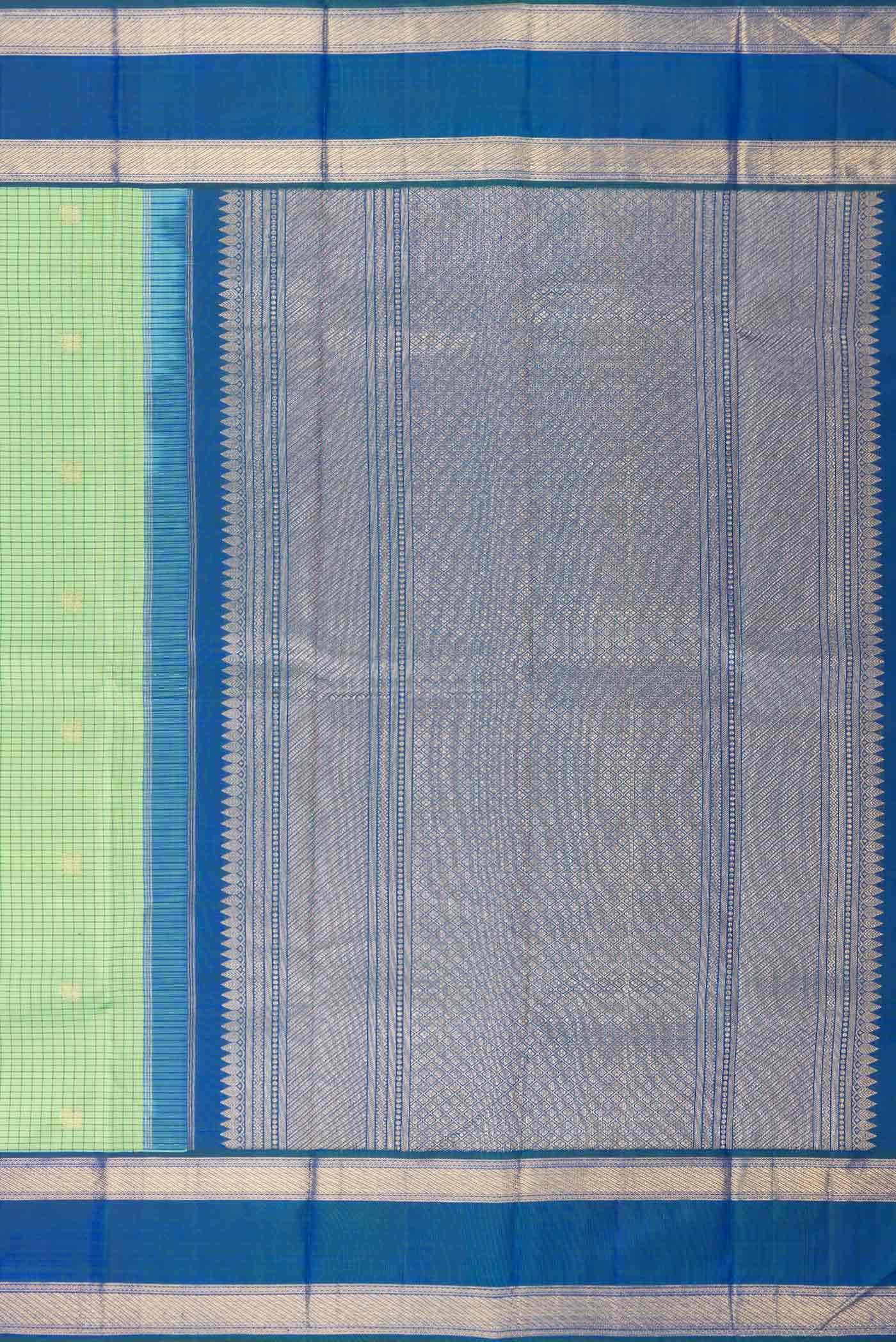 Pure Silk Pure Zari Sea Green Dual Tone Kanchipuram Saree