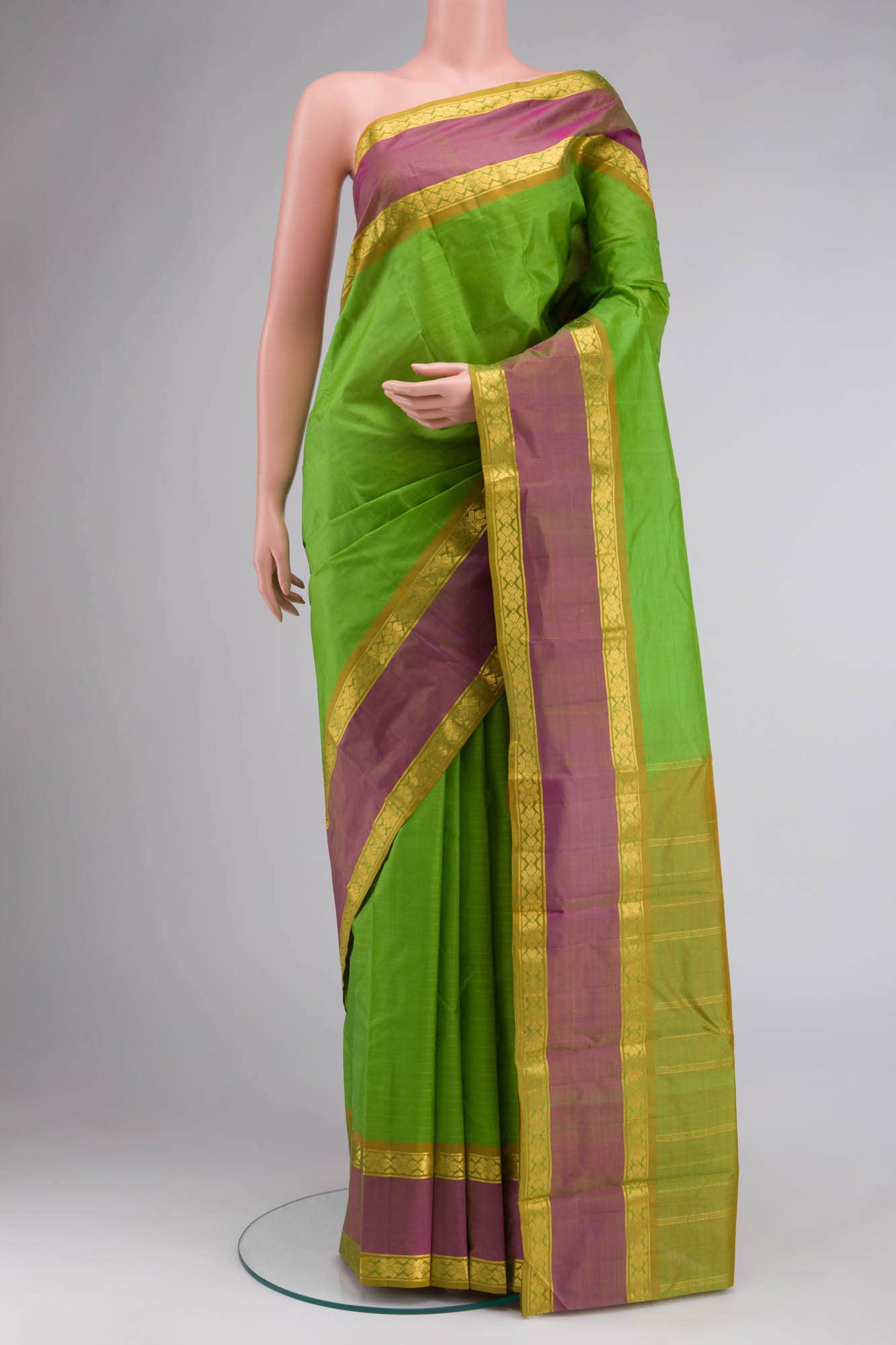 Green Dual Tone Kanchipuram Silk Saree