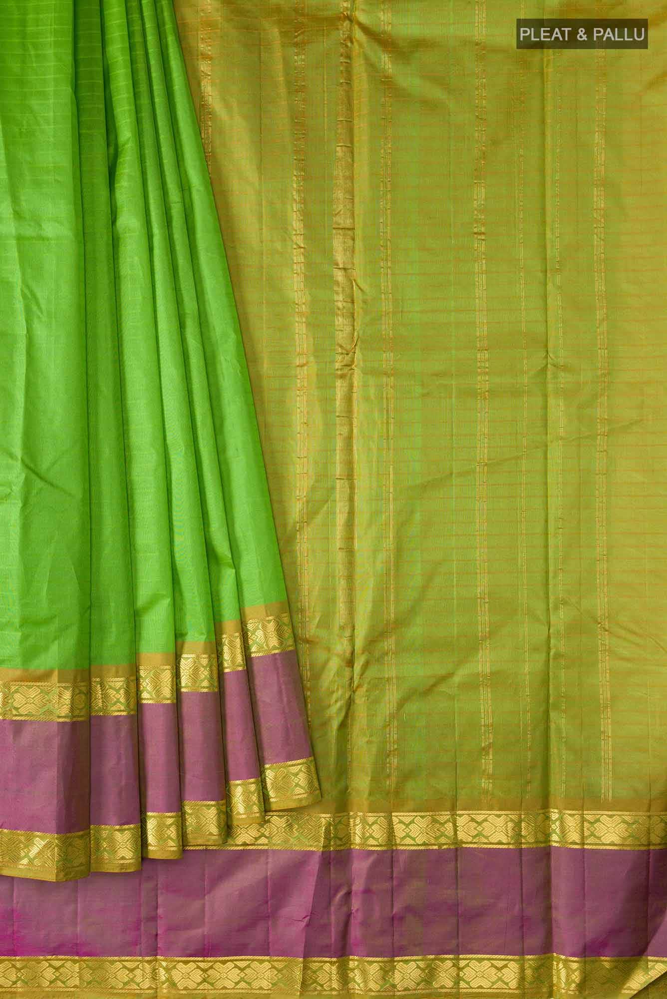 Green Dual Tone Kanchipuram Silk Saree