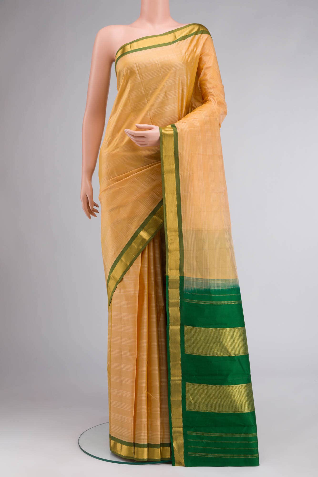Beige Kanchipuram Silk Saree