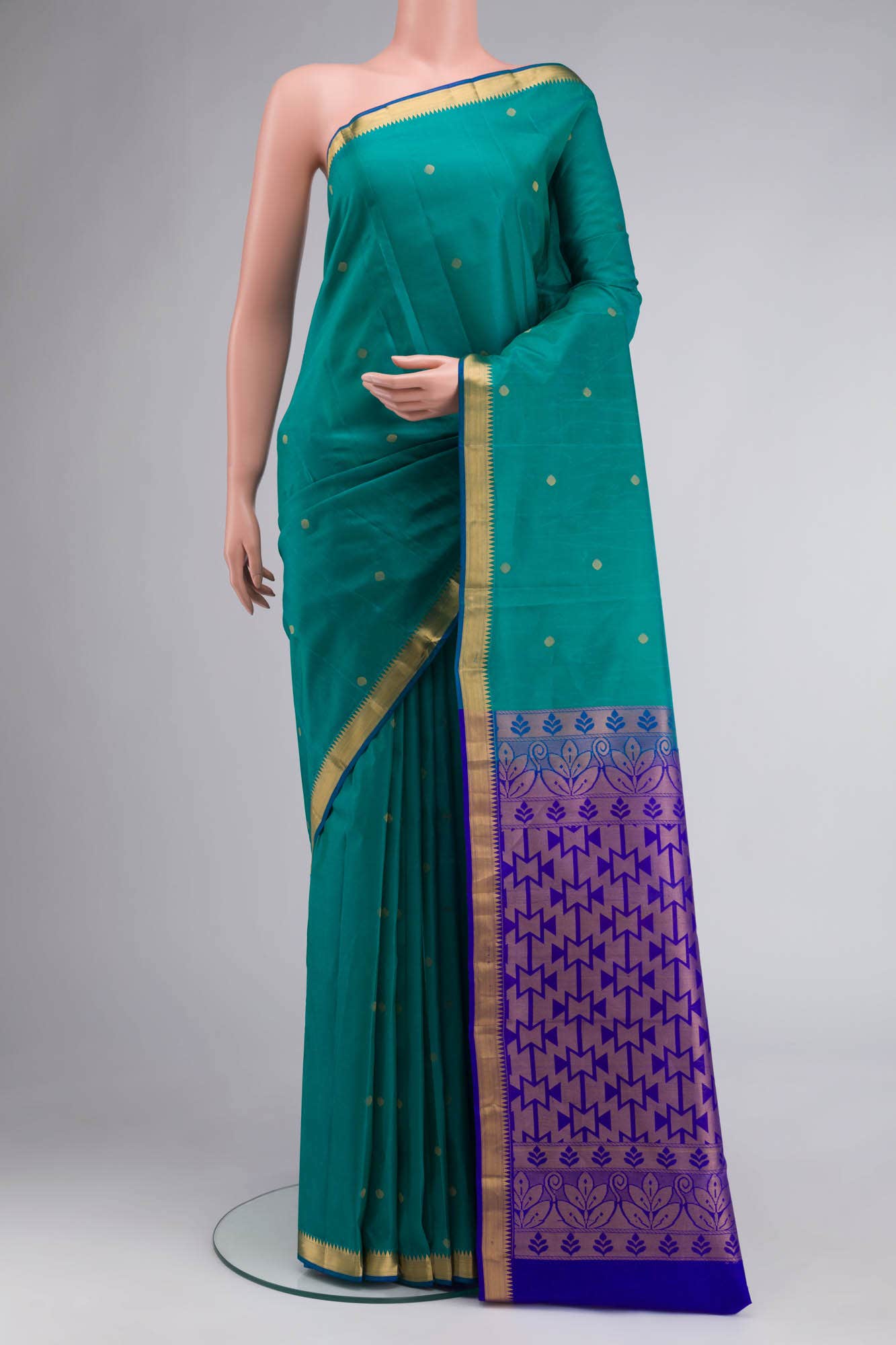 Blue Kanchipuram Silk Saree