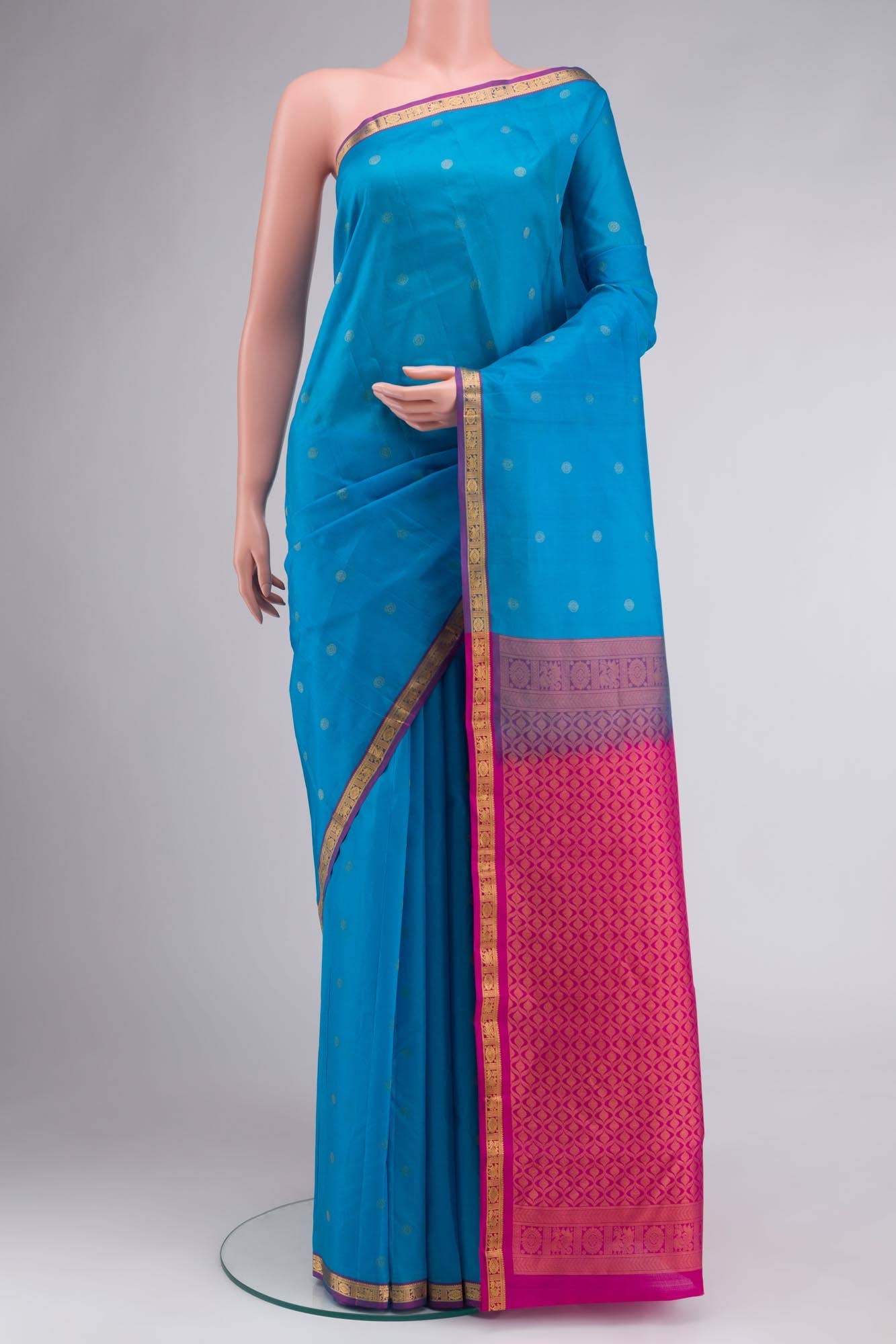Blue Kanchipuram Silk Saree