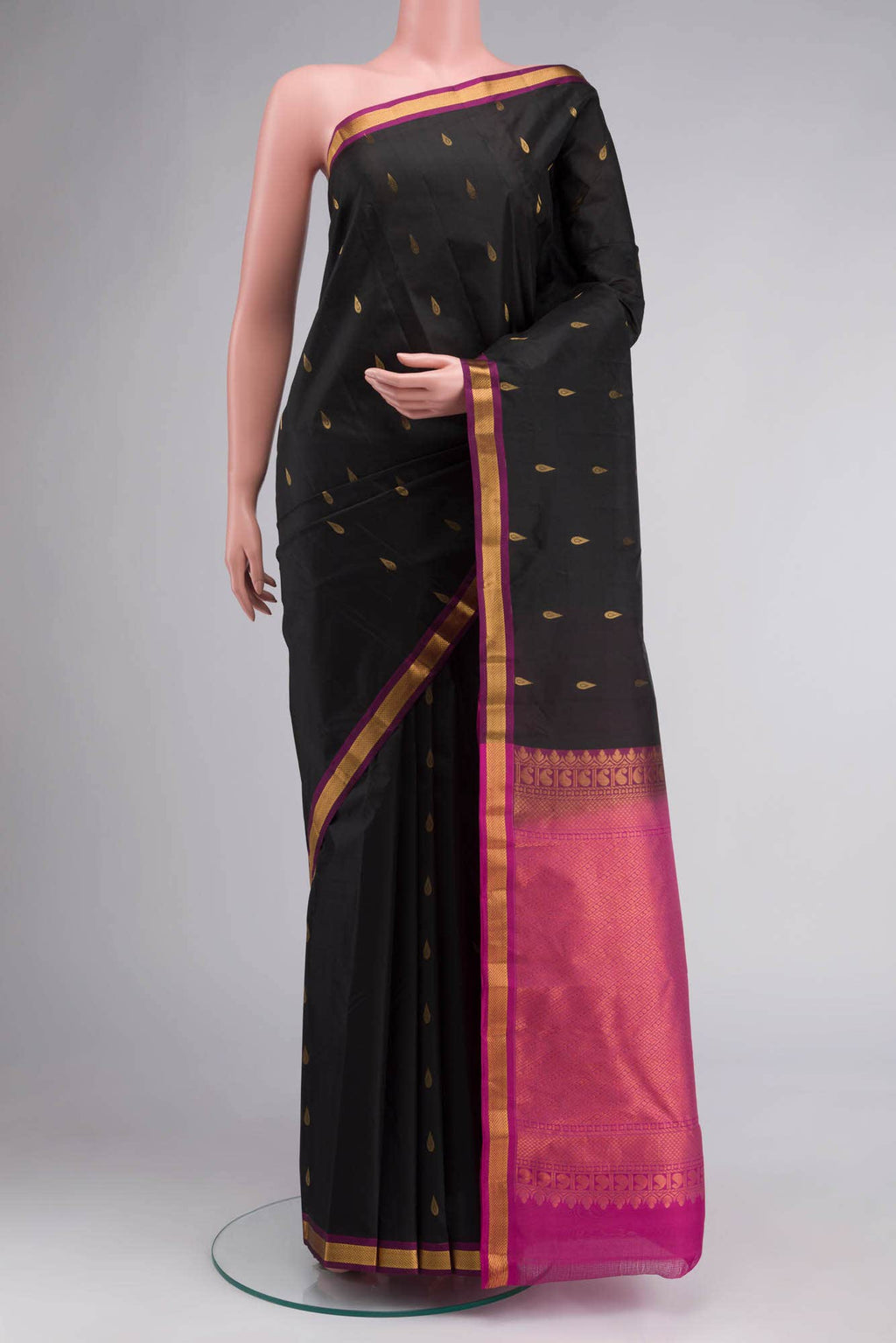 Black Kanchipuram Silk Saree
