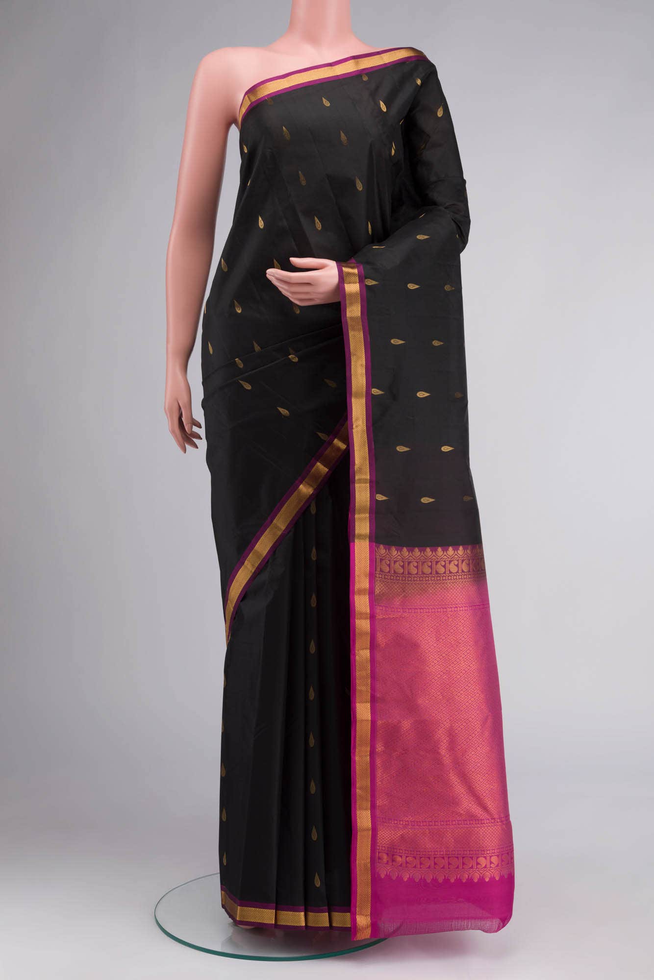 Black Kanchipuram Silk Saree