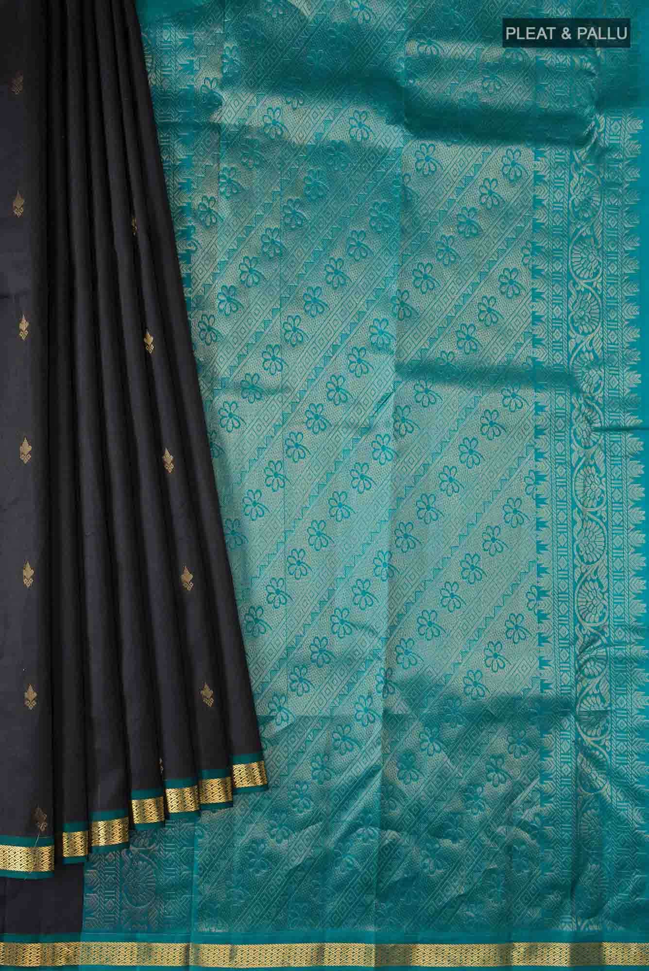 Black Kanchipuram Silk Saree
