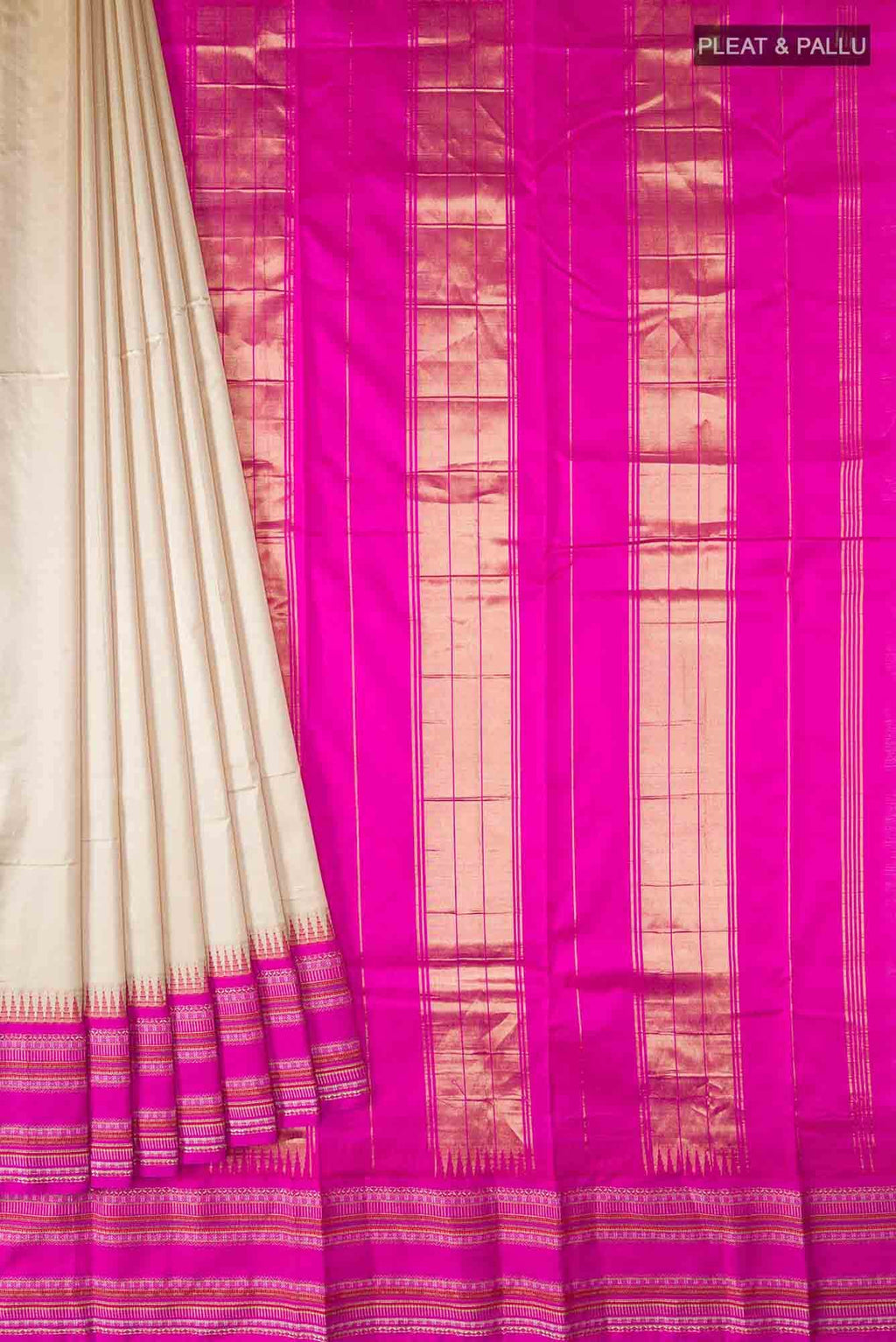 Beige Bangalore Silk Saree