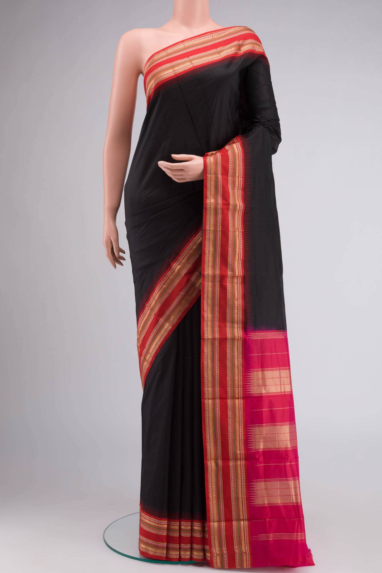 Black Bangalore Silk Saree