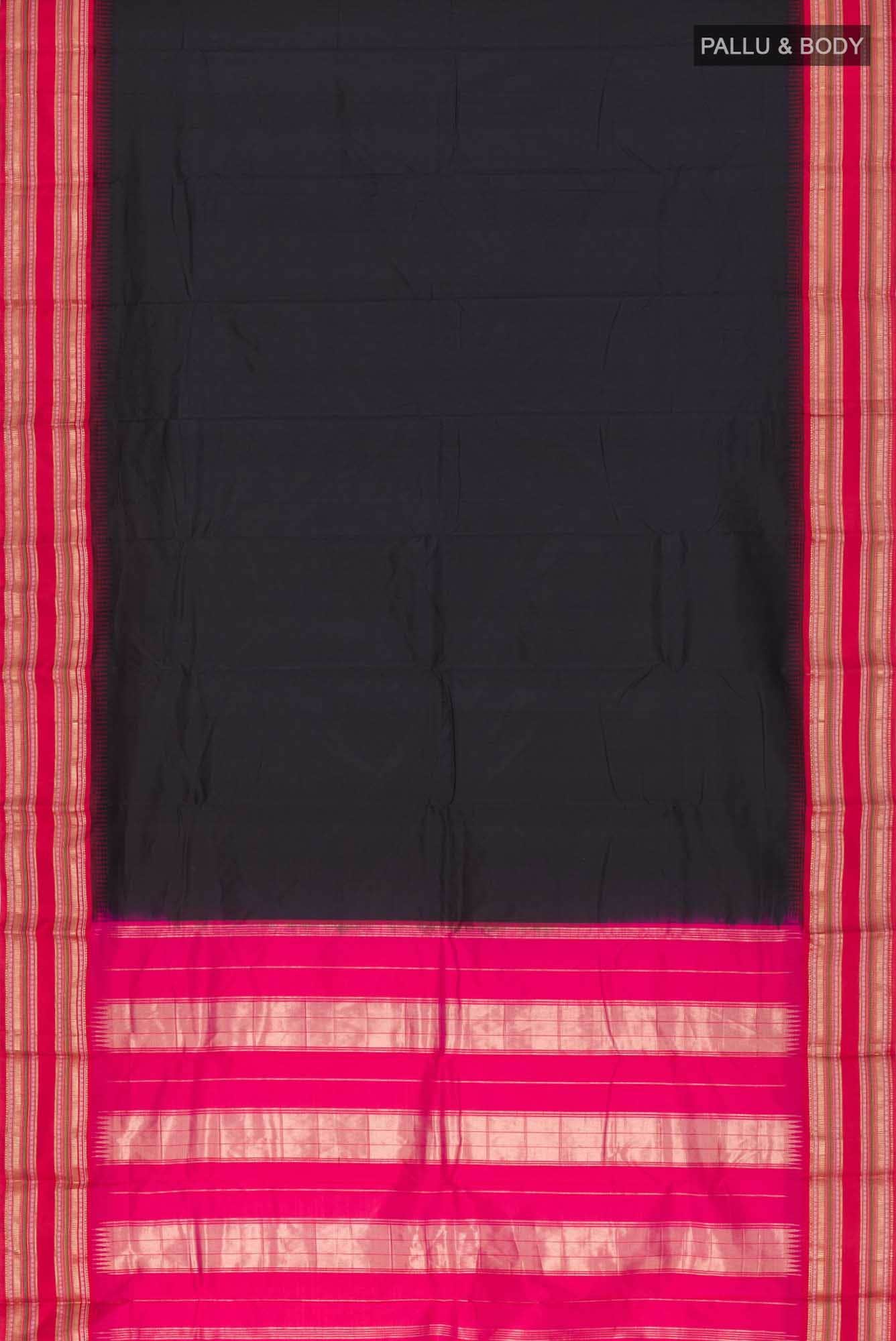 Black Bangalore Silk Saree