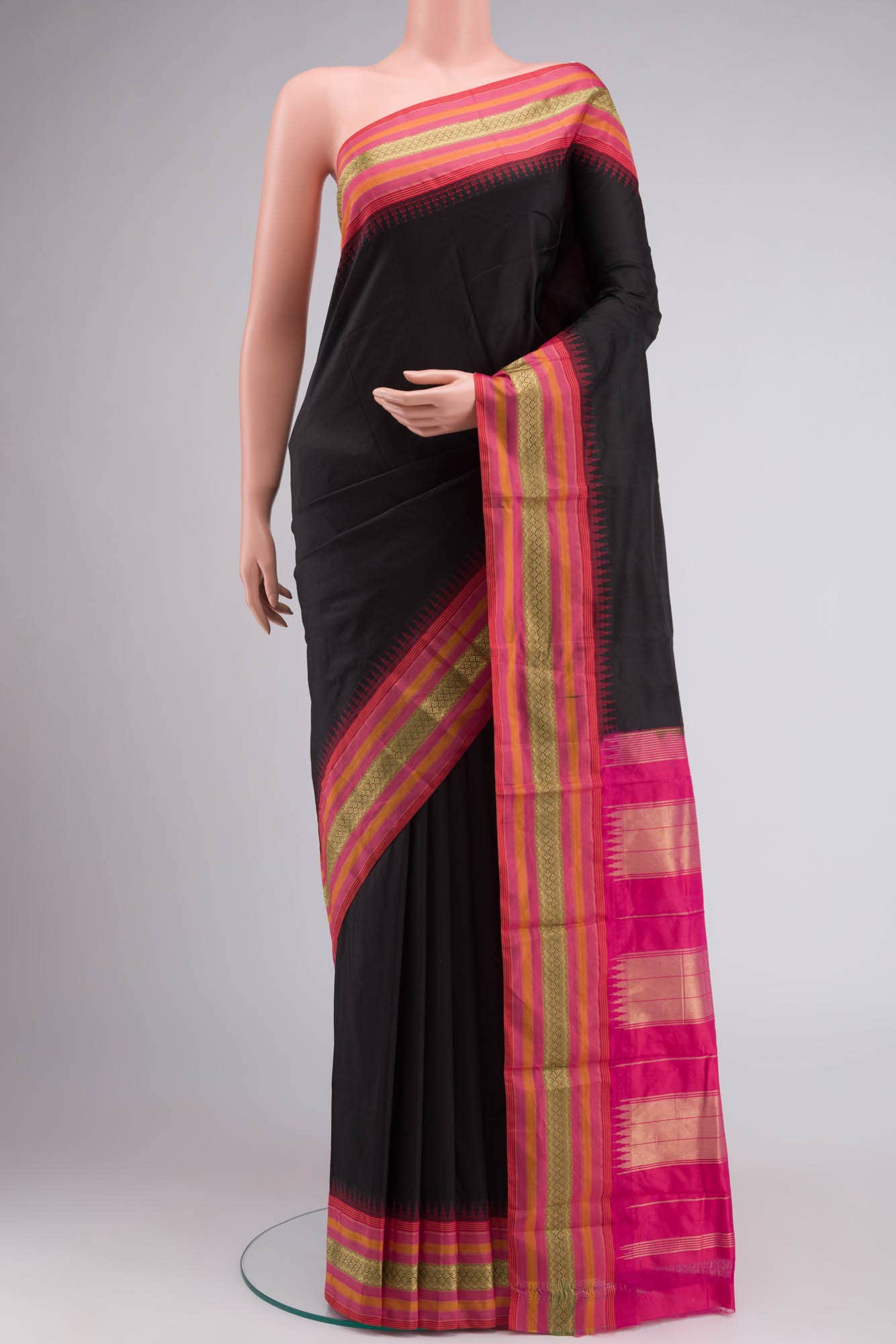 Black Bangalore Silk Saree
