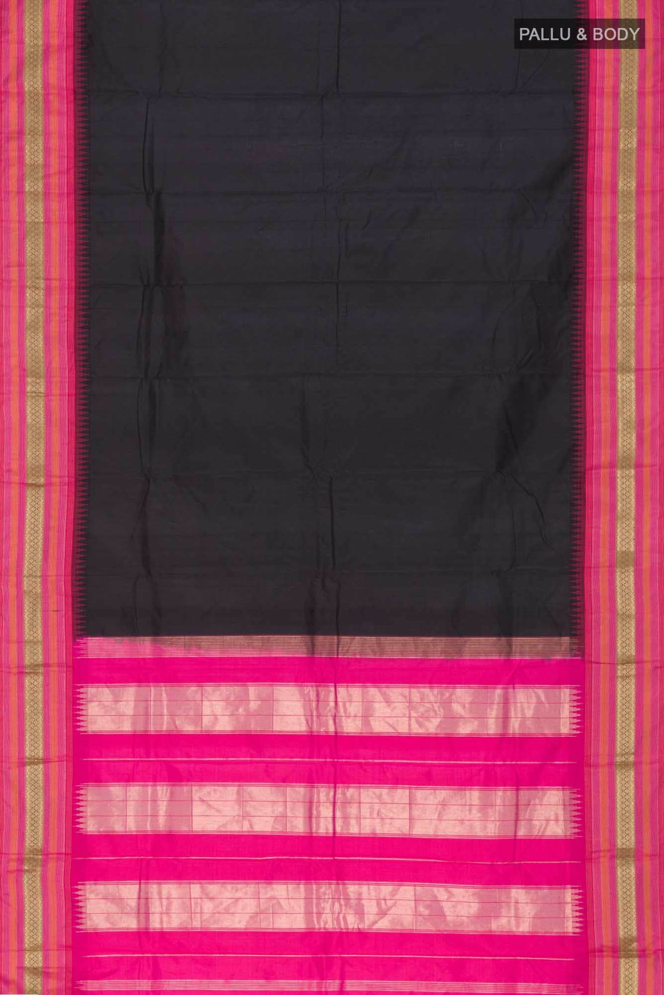Black Bangalore Silk Saree