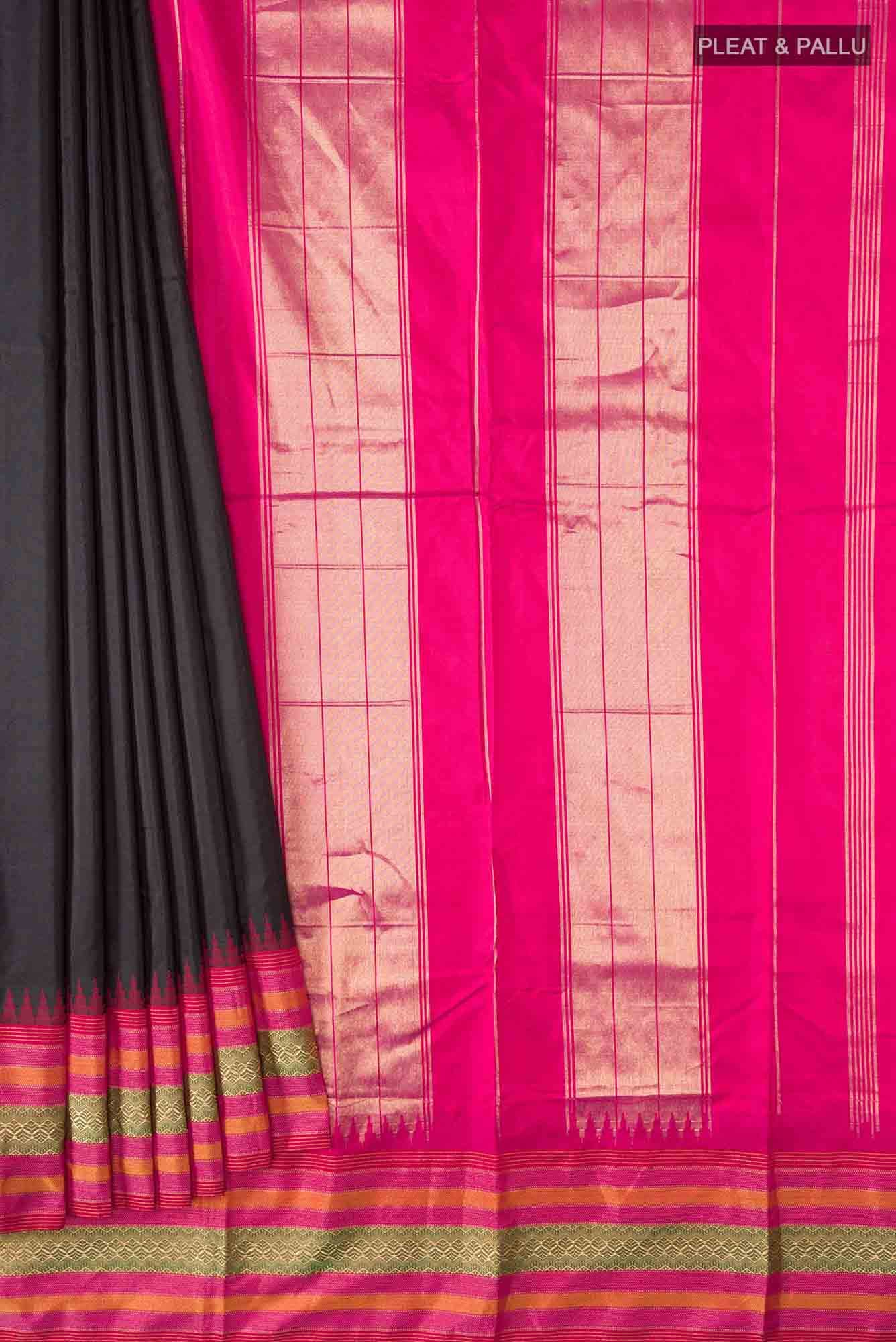 Black Bangalore Silk Saree