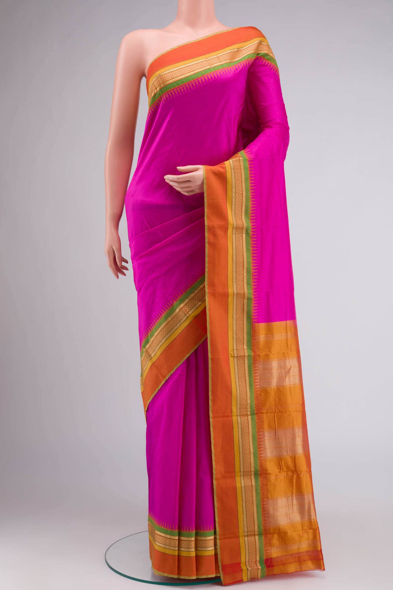 Pink Bangalore Silk Saree