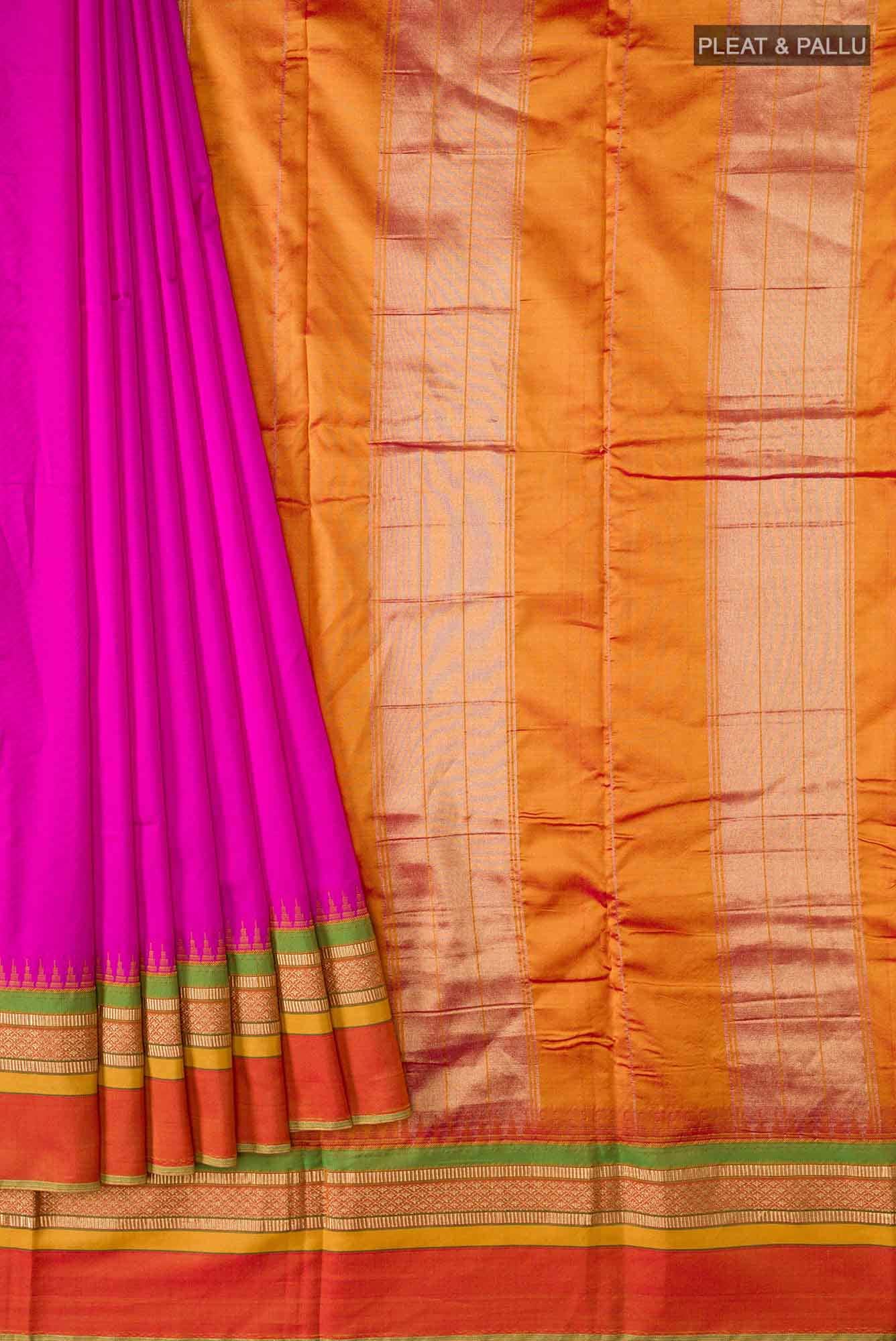 Pink Bangalore Silk Saree