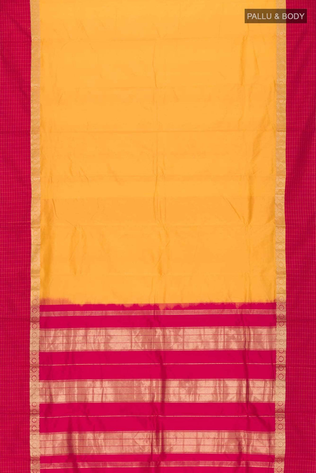Yellow Bangalore Silk Saree