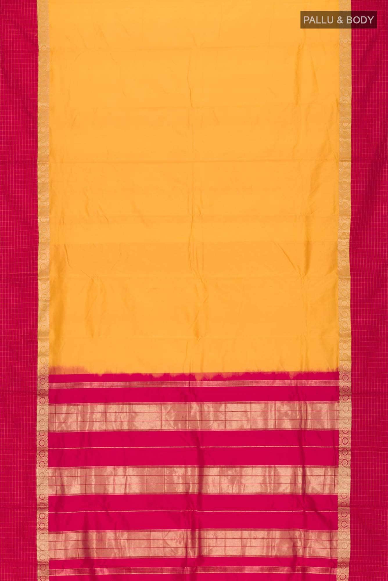 Yellow Bangalore Silk Saree