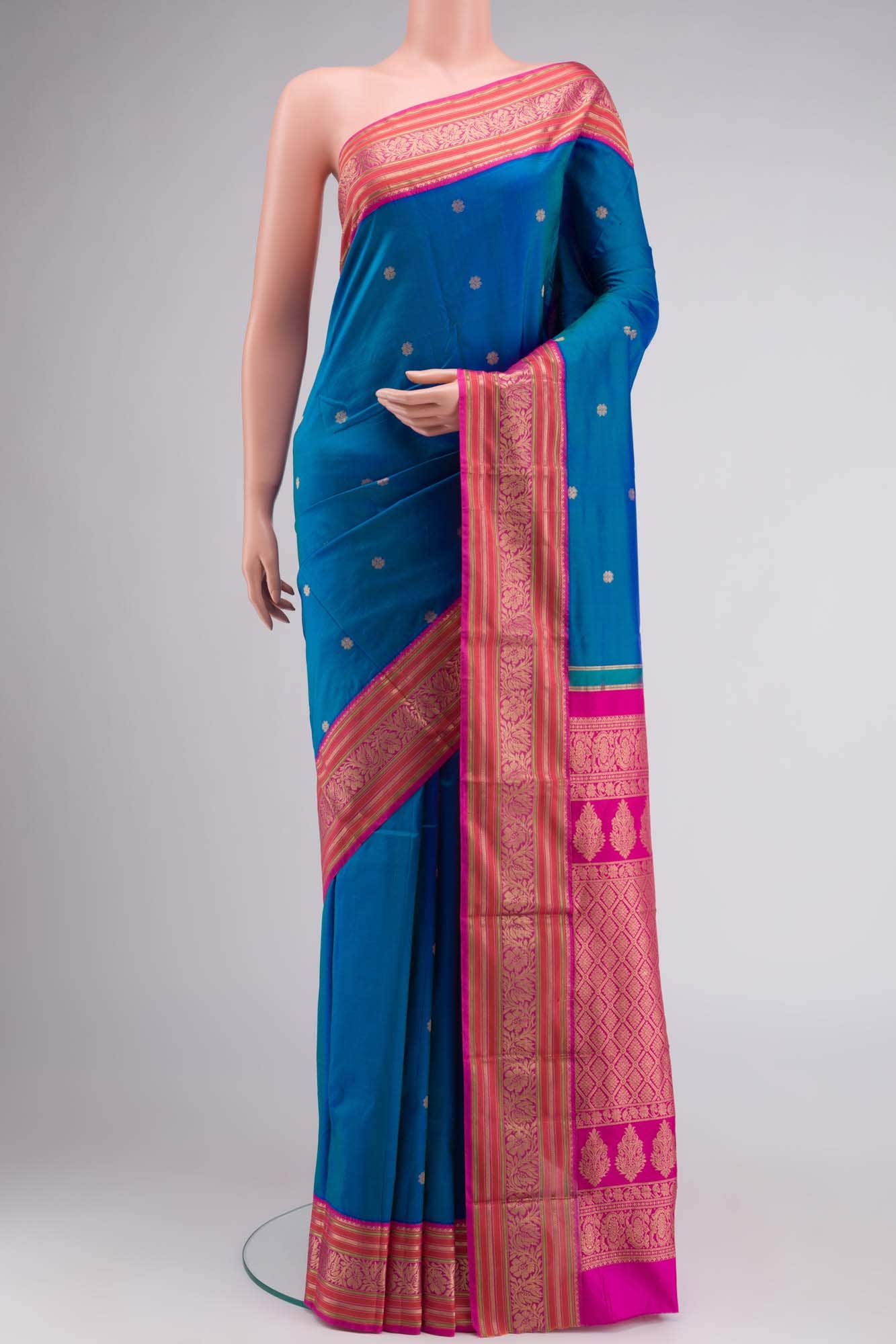Blue Bangalore Silk Saree
