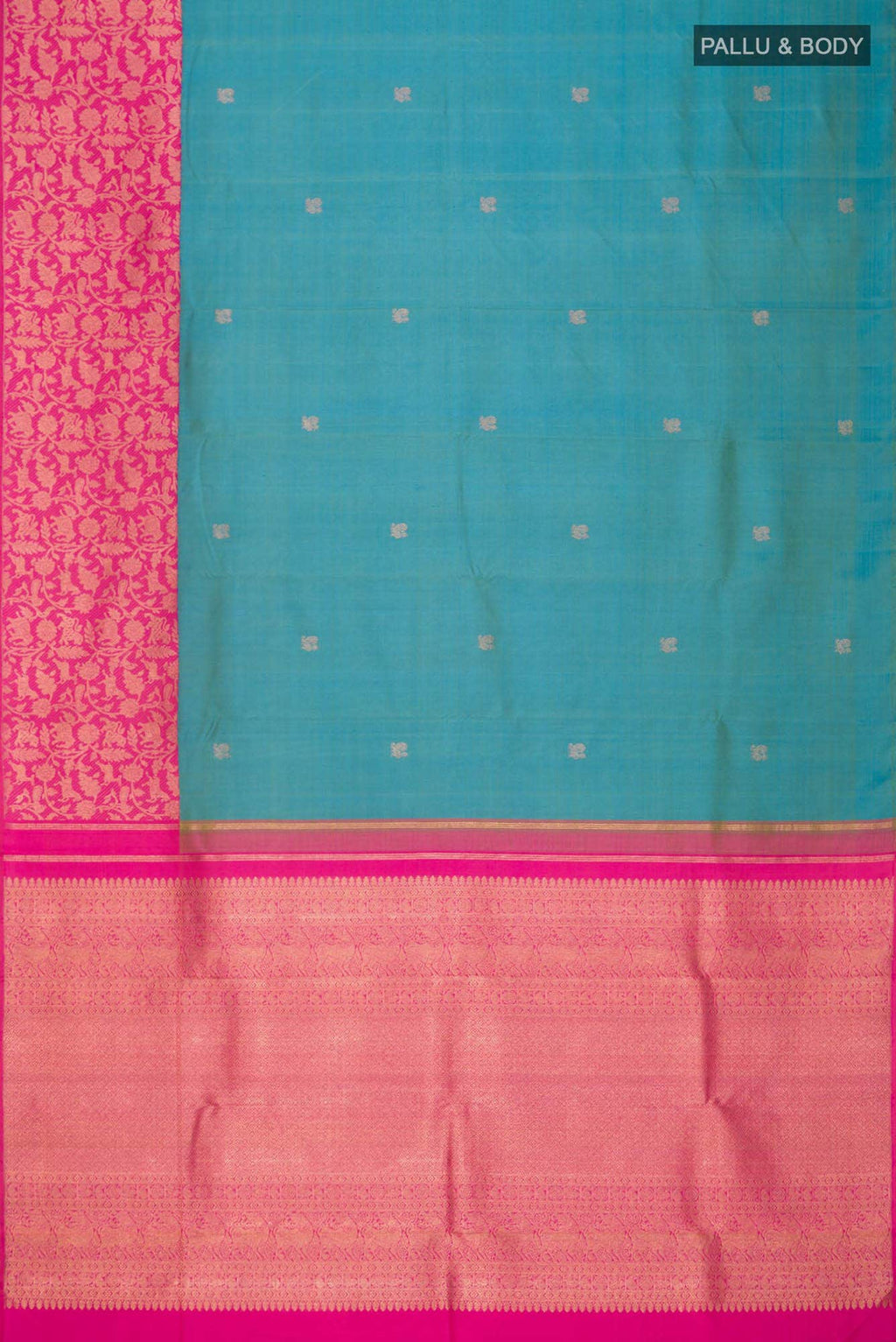 Blue Dual Tone Kanchipuram Silk Saree