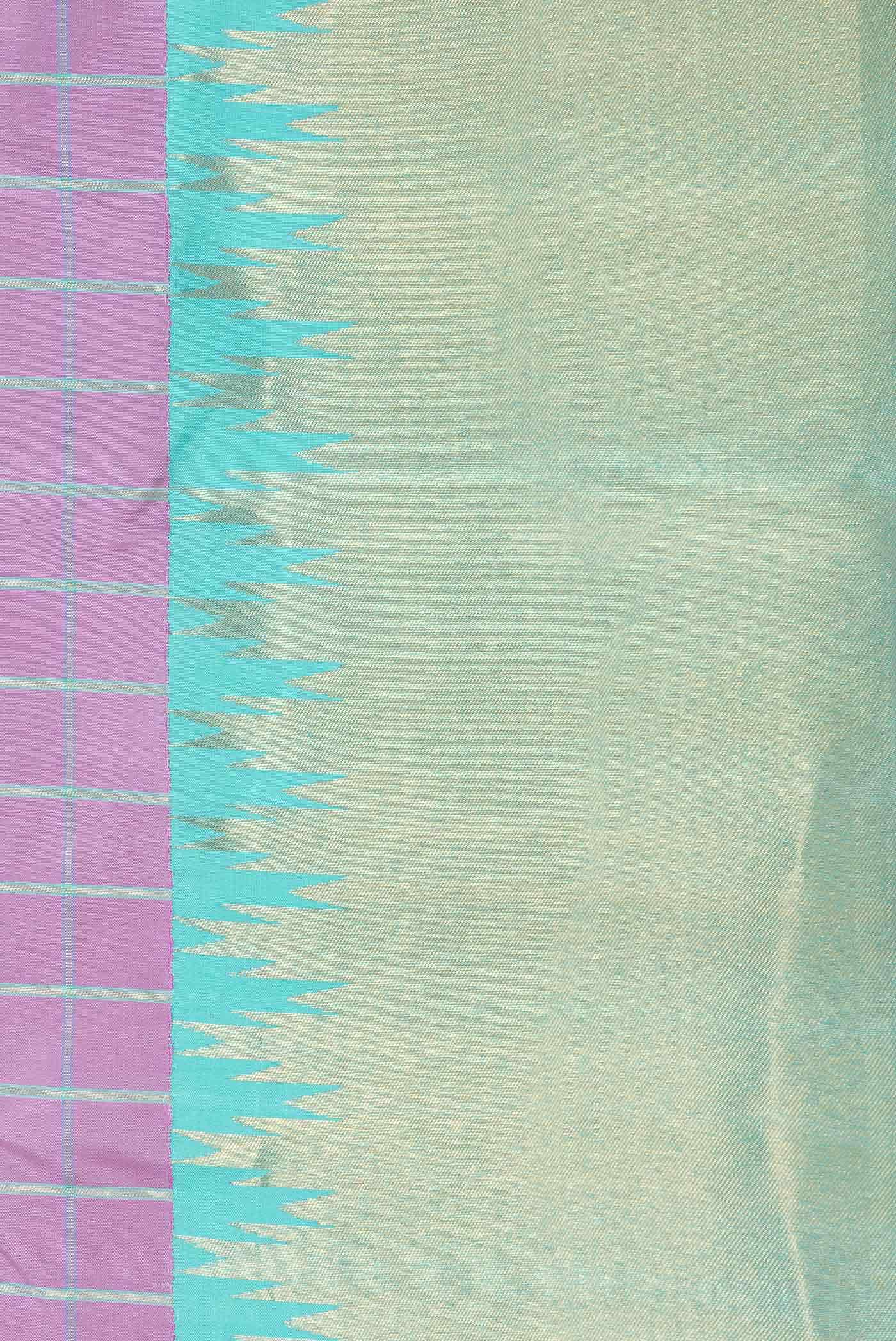 Pure Silk Pure Zari Lavender Dual Tone Kanchipuram Saree