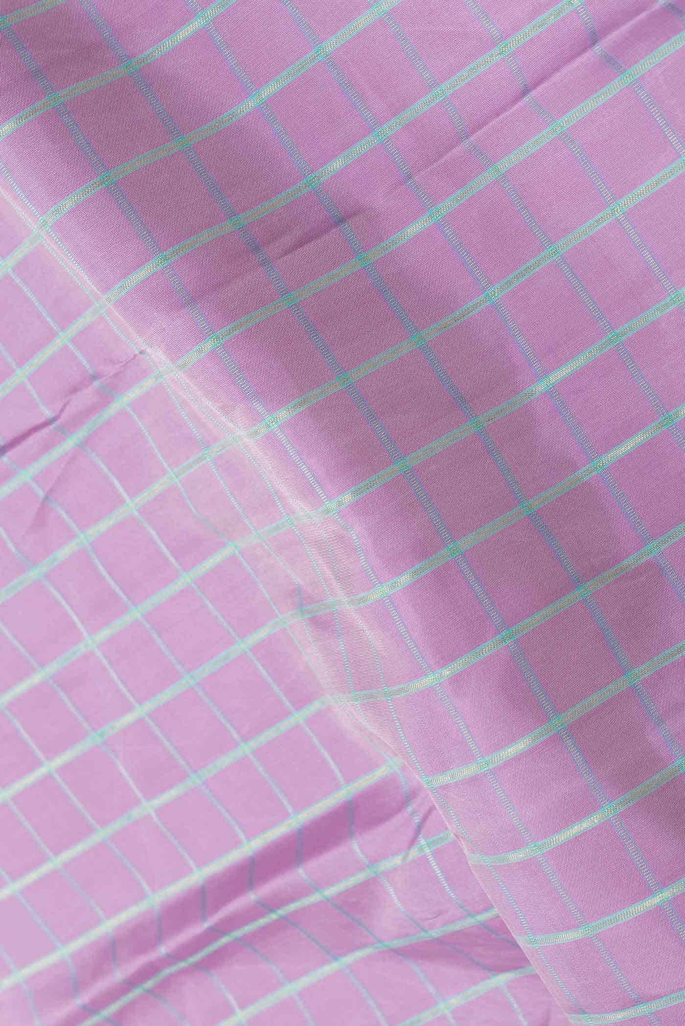Pure Silk Pure Zari Lavender Dual Tone Kanchipuram Saree