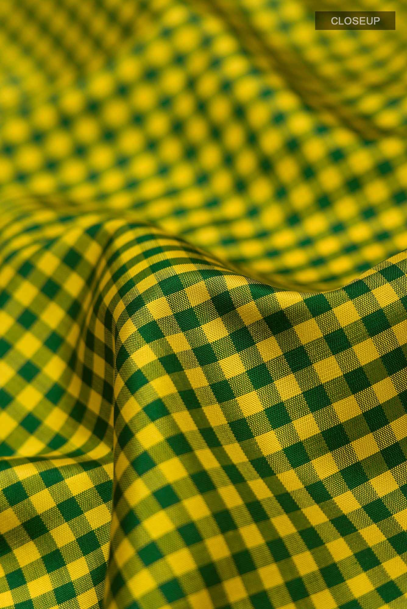 Green and Yellow Dual Tone Kanchipuram Silk Saree