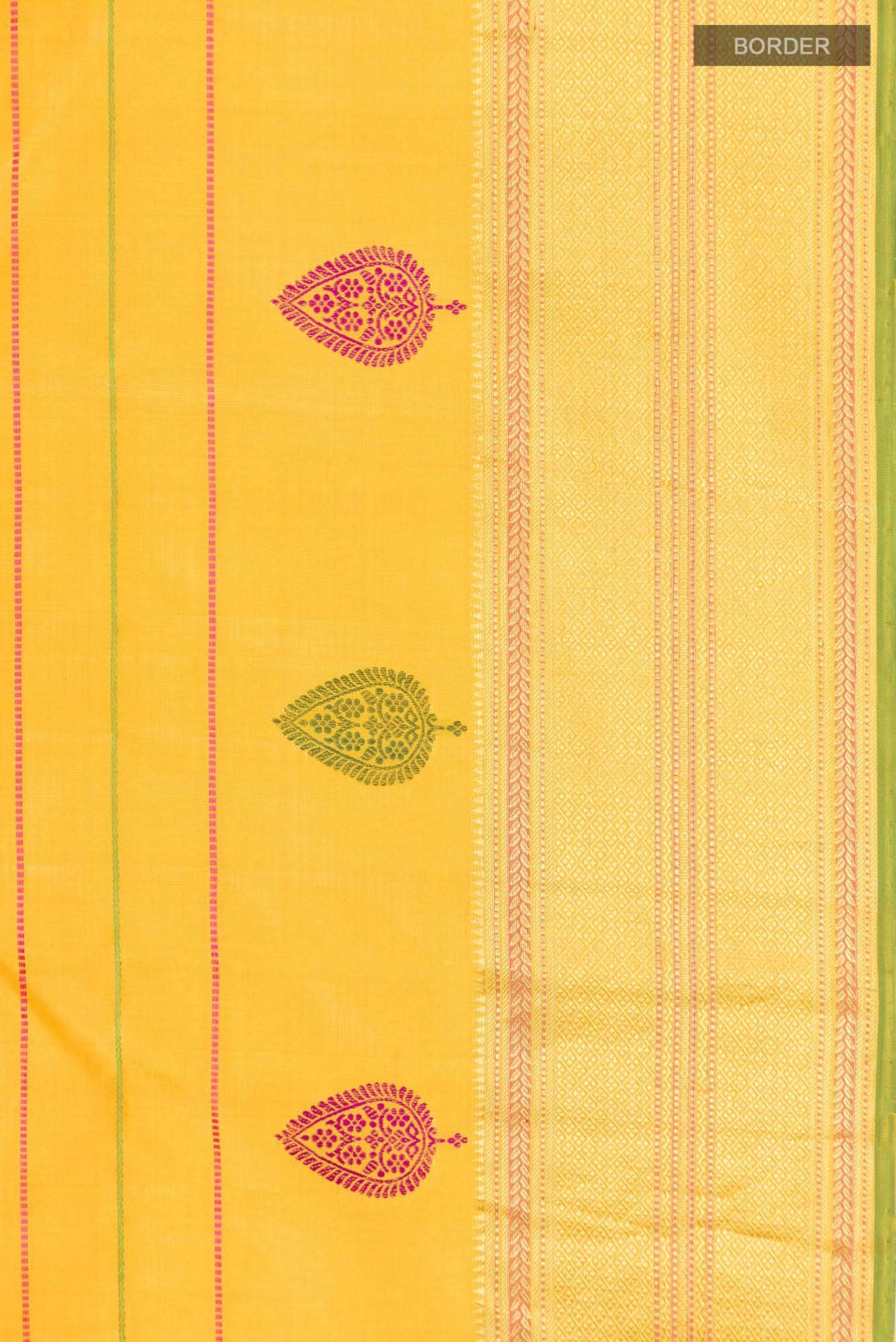 Yellow Dual Tone Kanchipuram Silk Saree