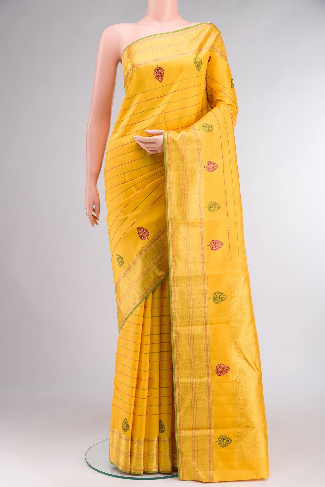 Yellow Dual Tone Kanchipuram Silk Saree