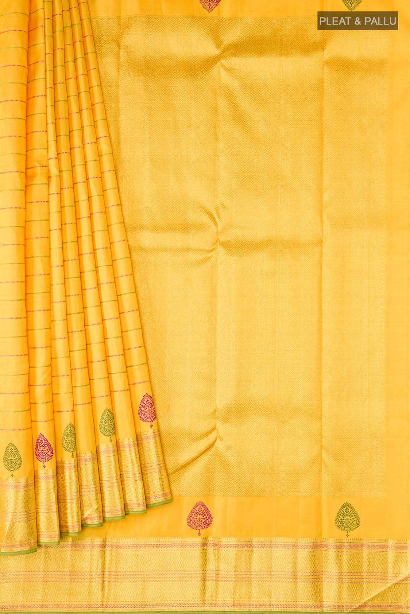 Yellow Dual Tone Kanchipuram Silk Saree