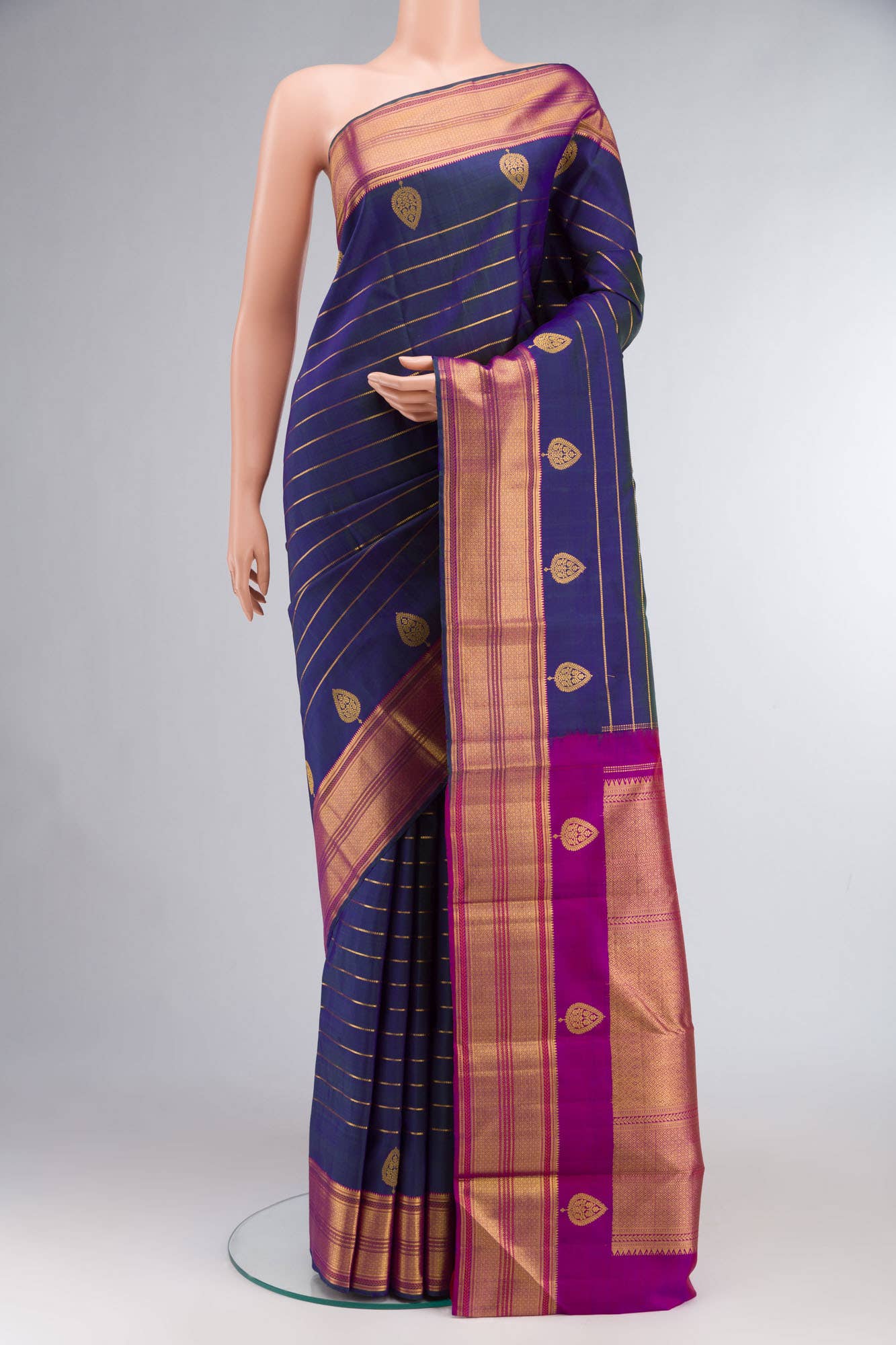 Blue Kanchipuram Silk Saree